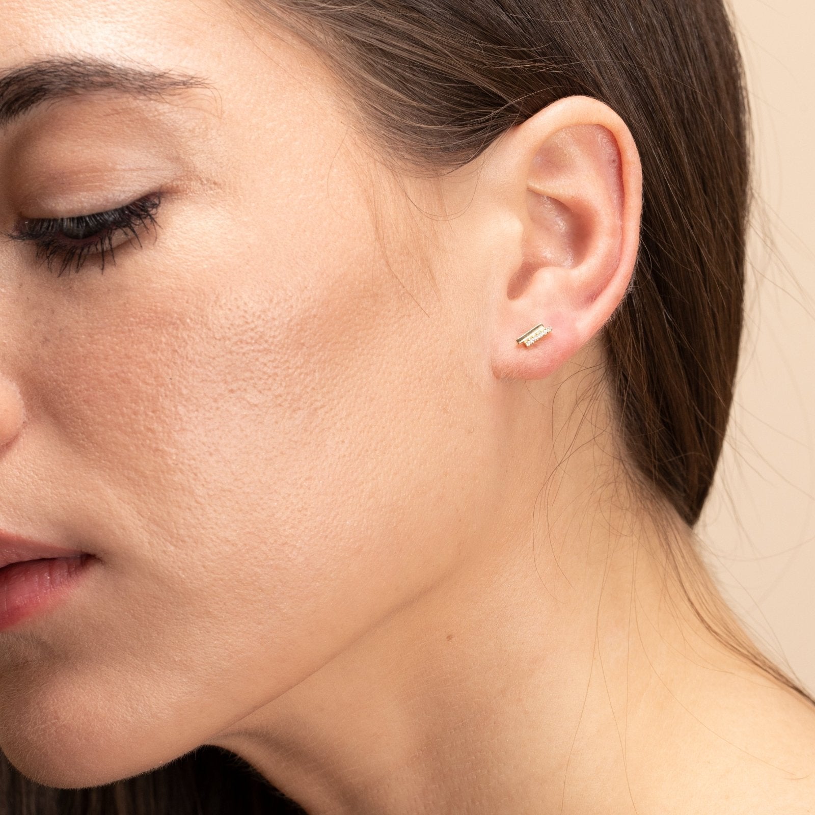Diamond PavÃ© Double Bar Stud Earrings Earrings Estellacollection #product_description# 17643 14k Birthstone Birthstone Earrings #tag4# #tag5# #tag6# #tag7# #tag8# #tag9# #tag10#