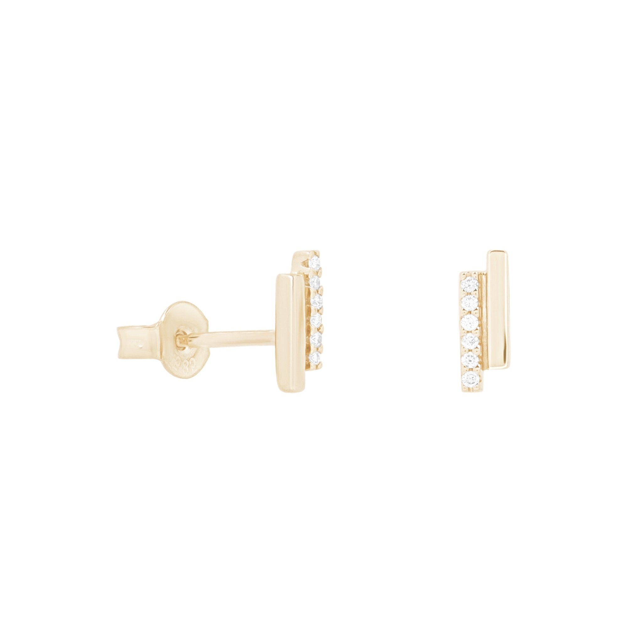 Diamond PavÃ© Double Bar Stud Earrings Earrings Estellacollection #product_description# 17643 14k Birthstone Birthstone Earrings #tag4# #tag5# #tag6# #tag7# #tag8# #tag9# #tag10#