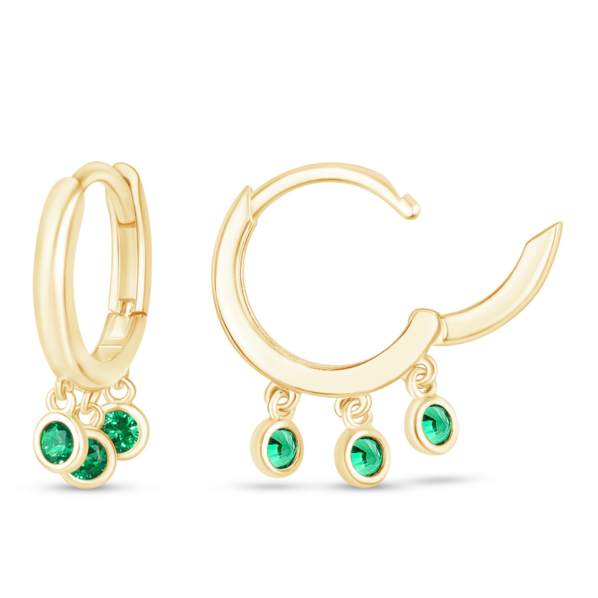 Emerald Bezel Drop Charm Hoops Earrings Estellacollection #product_description# 18555 14k Birthstone Birthstone Jewelry #tag4# #tag5# #tag6# #tag7# #tag8# #tag9# #tag10#