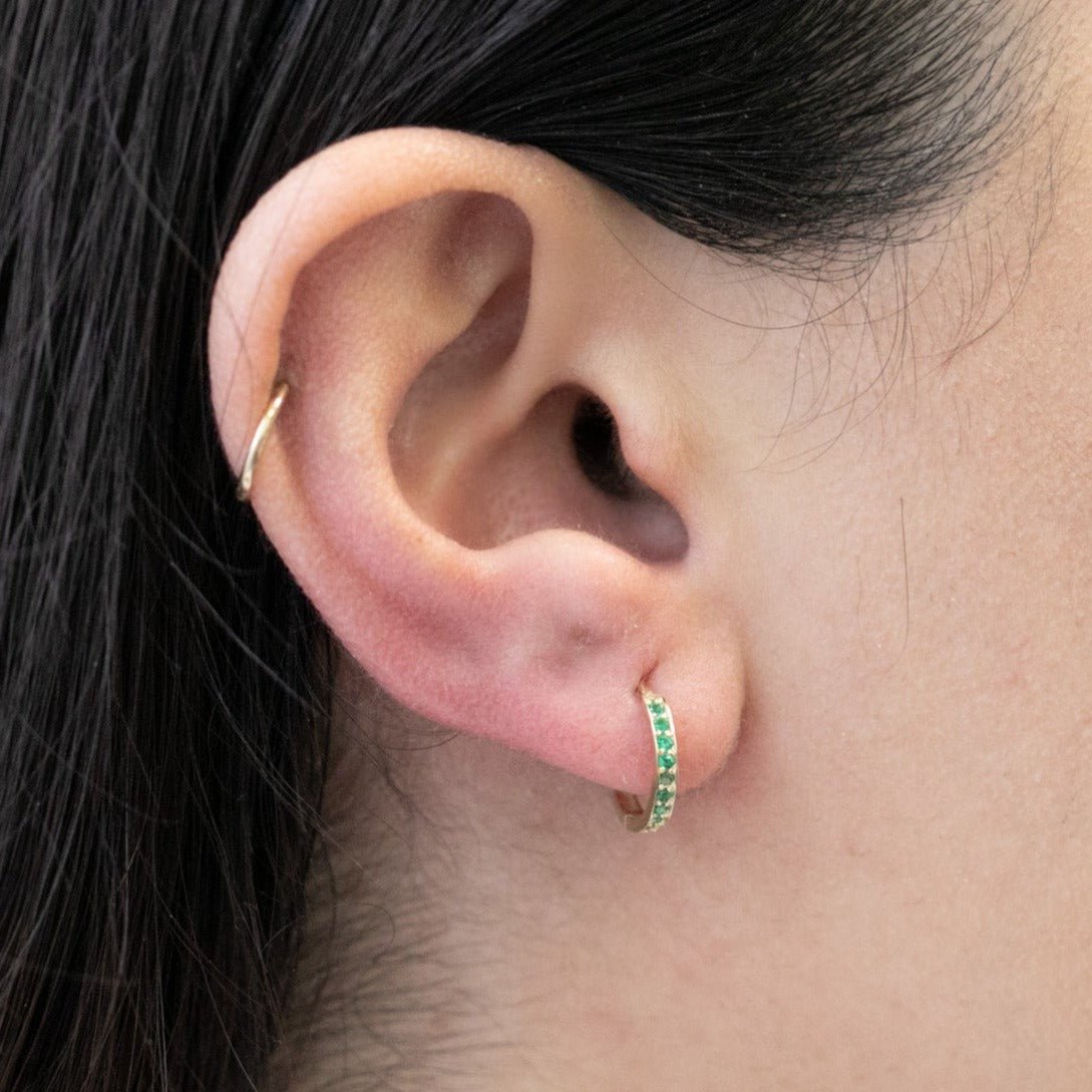 Emerald Cartilage Hoop Earring Earrings Estellacollection #product_description# 18364 Birthstone Birthstone Earrings Birthstone Jewelry #tag4# #tag5# #tag6# #tag7# #tag8# #tag9# #tag10#