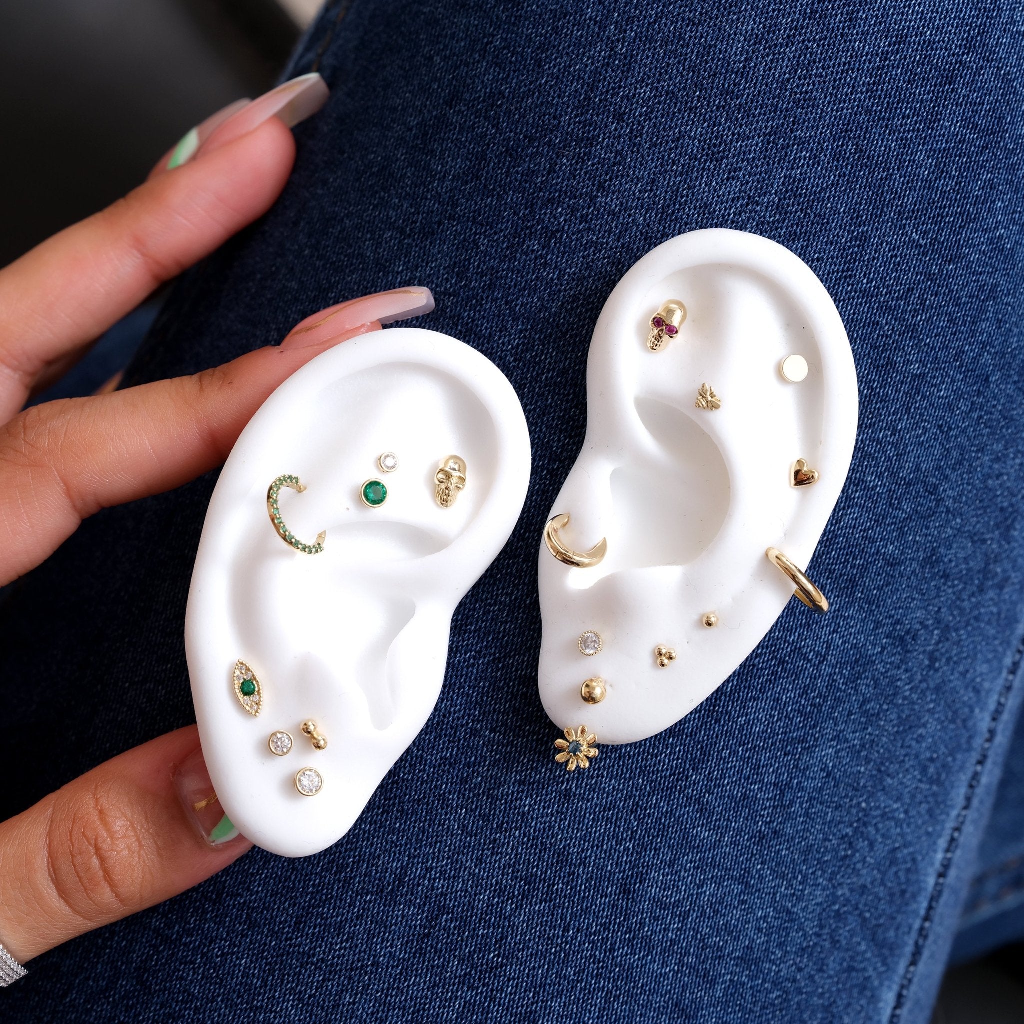 Emerald Pavé Studded Eternity Clicker Single Hoop in Solid 14k Yellow Gold Earrings Estellacollection #product_description# 18091 14k Birthstone Earrings #tag4# #tag5# #tag6# #tag7# #tag8# #tag9# #tag10#