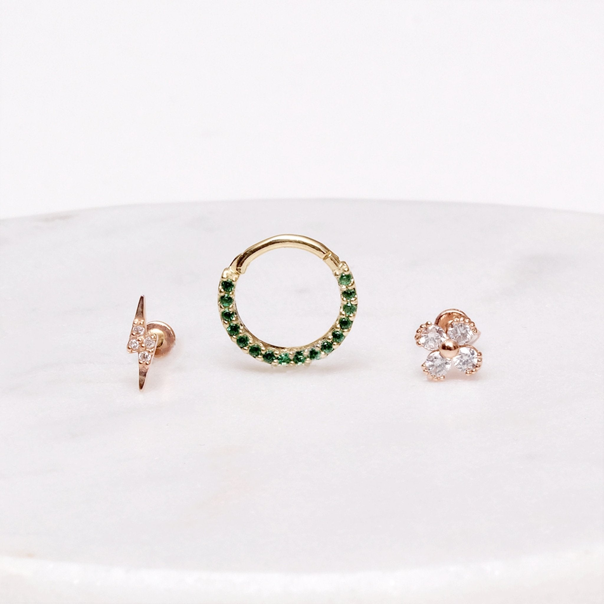 Emerald Pavé Studded Eternity Clicker Single Hoop in Solid 14k Yellow Gold Earrings Estellacollection #product_description# 18091 14k Birthstone Earrings #tag4# #tag5# #tag6# #tag7# #tag8# #tag9# #tag10#
