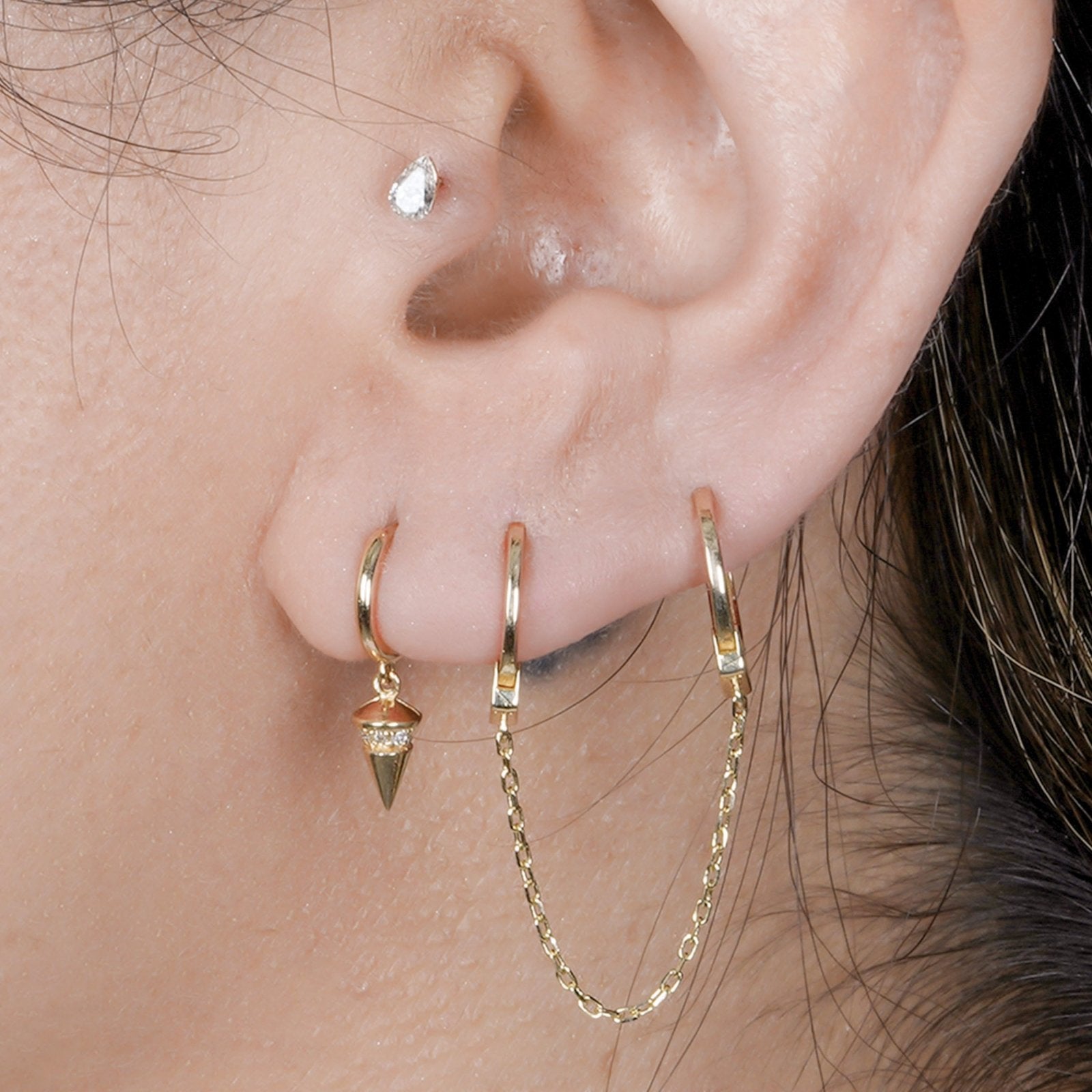 Handcuff Double Hoop Earring with Chain Earrings Estellacollection #product_description# 18378 14k cartilage hoop Cartilage Hoops #tag4# #tag5# #tag6# #tag7# #tag8# #tag9# #tag10#