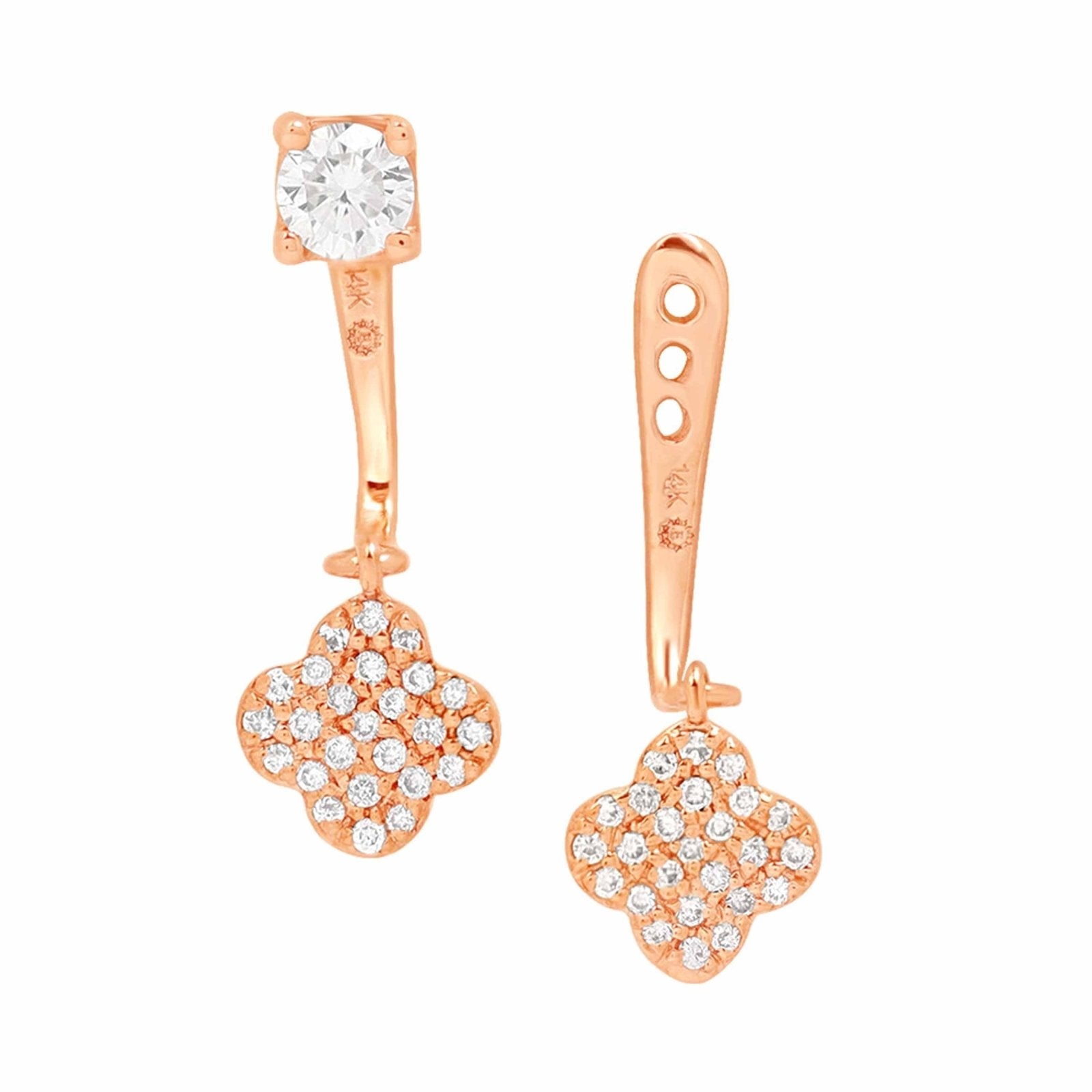 PavÃ© Diamond Clover Ear Jackets & Studs Earrings Estellacollection #product_description# 17587 14k April Birthstone Birthstone #tag4# #tag5# #tag6# #tag7# #tag8# #tag9# #tag10#