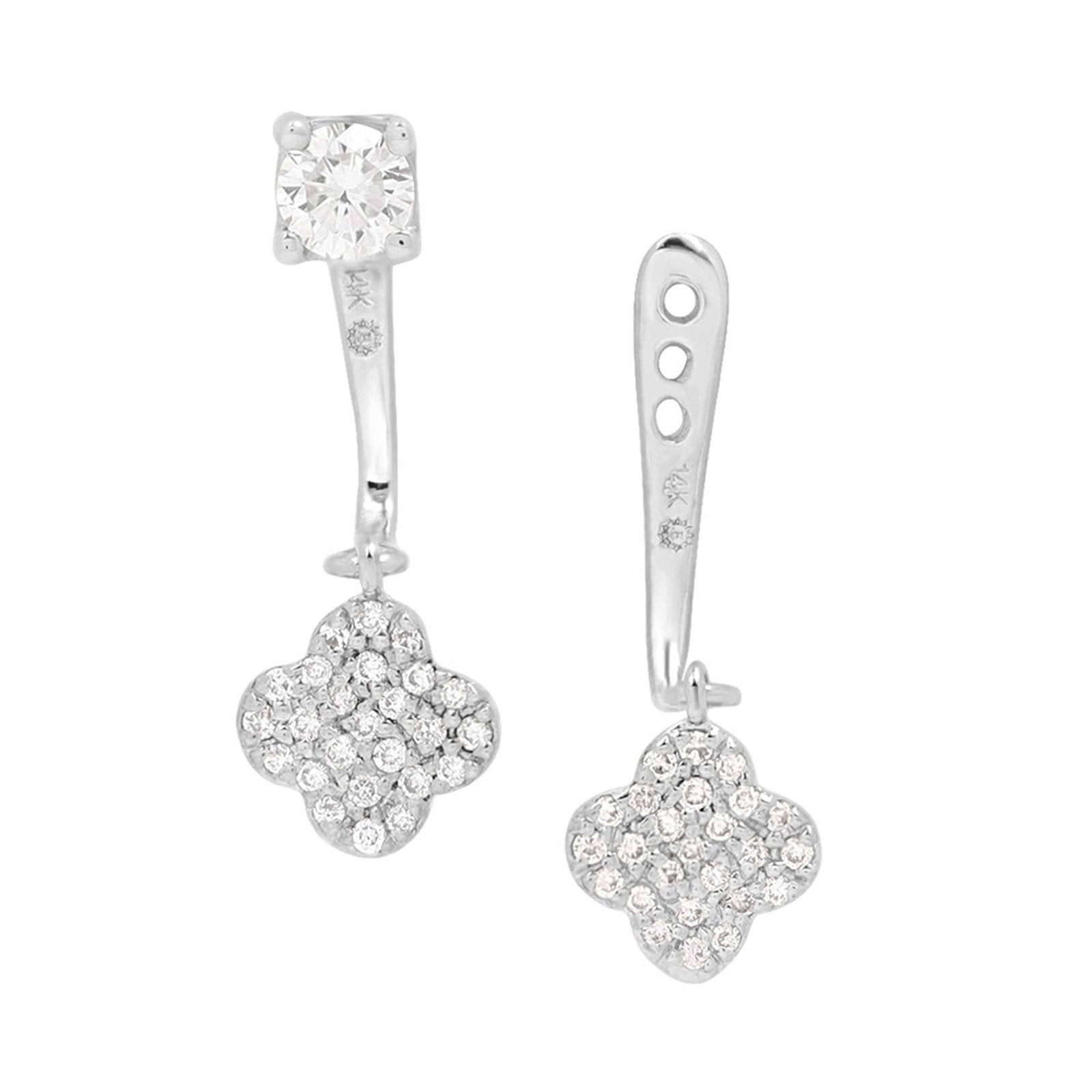 PavÃ© Diamond Clover Ear Jackets & Studs Earrings Estellacollection #product_description# 17652 14k April Birthstone Birthstone #tag4# #tag5# #tag6# #tag7# #tag8# #tag9# #tag10#