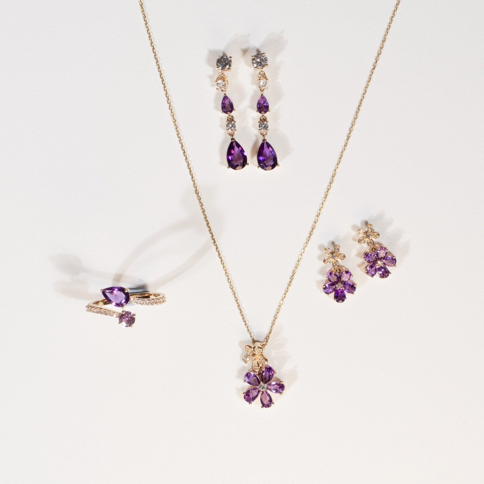 Teardrop Amethyst Dangle and Drop Stud Earrings with White Sapphires Earrings Estellacollection #product_description# 32658 Amethyst Dangle Earrings Made to Order #tag4# #tag5# #tag6# #tag7# #tag8# #tag9# #tag10#