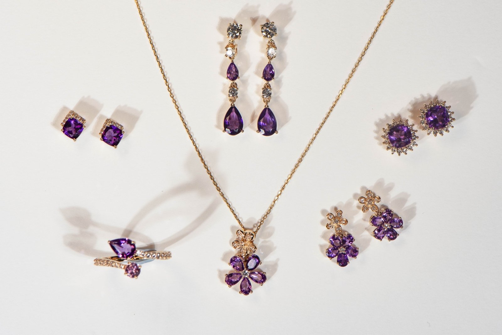 Teardrop Amethyst Dangle and Drop Stud Earrings with White Sapphires Earrings Estellacollection #product_description# 32658 Amethyst Dangle Earrings Made to Order #tag4# #tag5# #tag6# #tag7# #tag8# #tag9# #tag10#