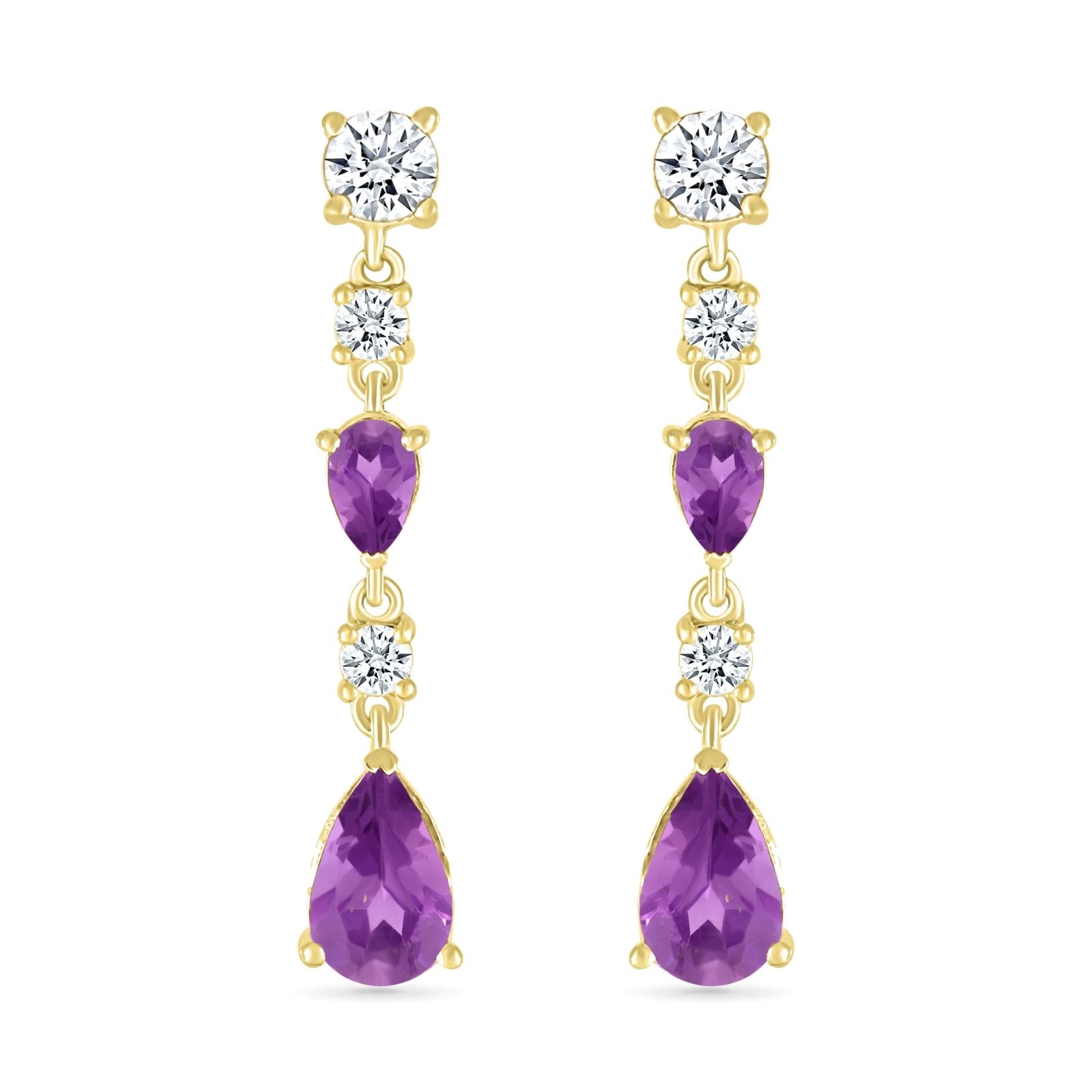 Teardrop Amethyst Dangle and Drop Stud Earrings with White Sapphires Earrings Estellacollection #product_description# 32658 Amethyst Dangle Earrings Made to Order #tag4# #tag5# #tag6# #tag7# #tag8# #tag9# #tag10#