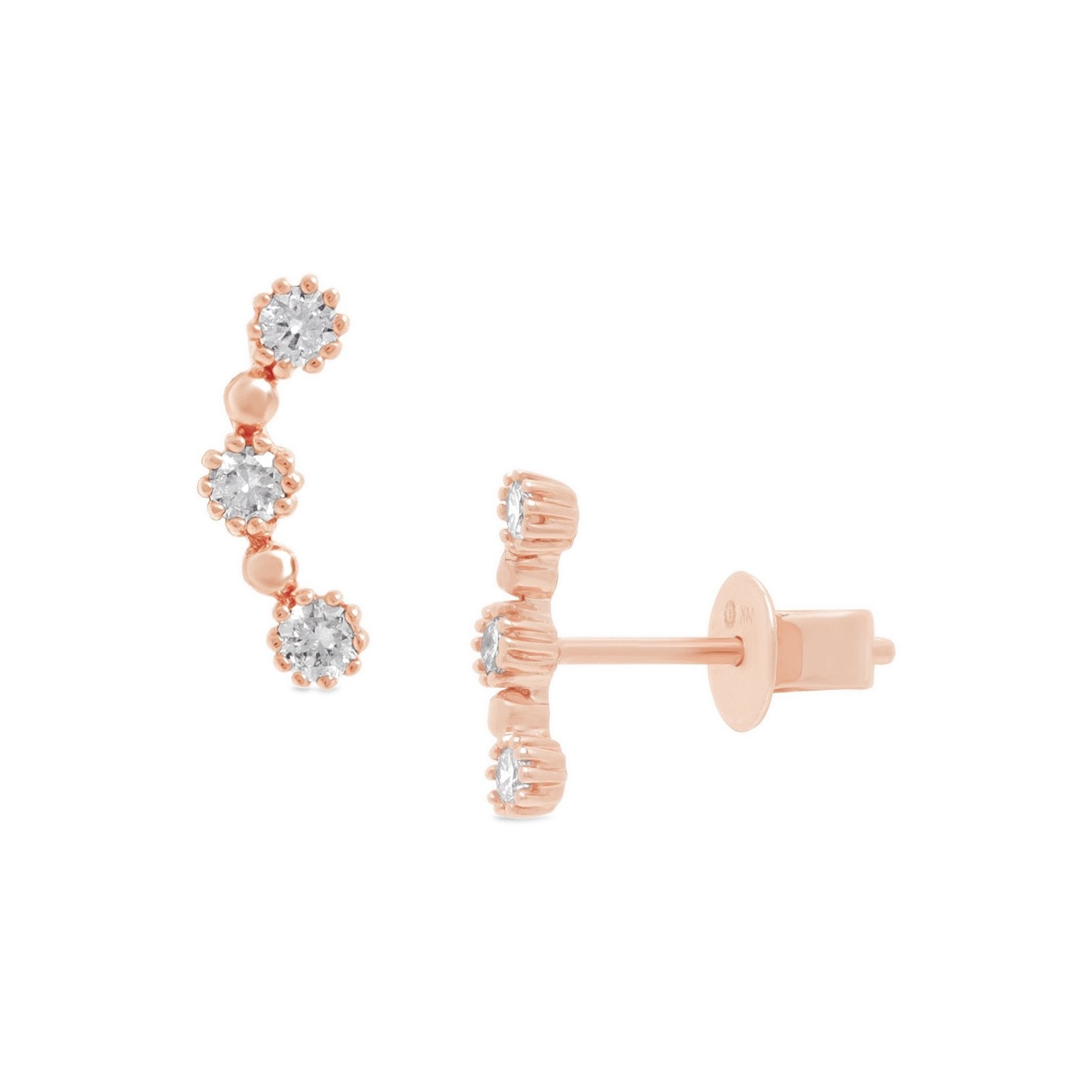 Three Stone Diamond Bezel Ear Climber Earrings Estellacollection #product_description# 17590 Diamond Earrings Gemstone #tag4# #tag5# #tag6# #tag7# #tag8# #tag9# #tag10#