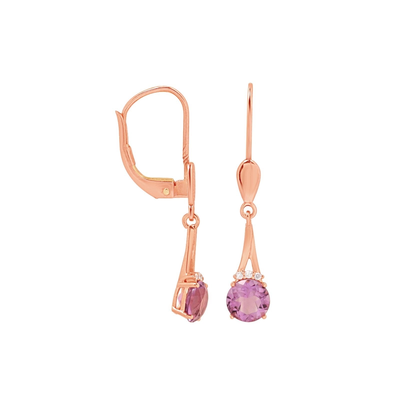 Amethyst and Diamond Drop Earrings Earrings Estellacollection #product_description# 17598 14k Amethyst Birthstone #tag4# #tag5# #tag6# #tag7# #tag8# #tag9# #tag10#