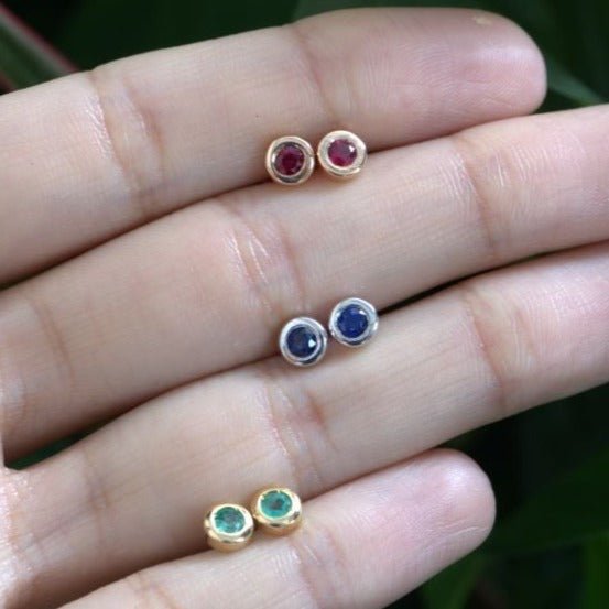 Bezel Set Ruby Threaded Earring Earrings Estellacollection #product_description# 14k Birthstone Birthstone Earrings #tag4# #tag5# #tag6# #tag7# #tag8# #tag9# #tag10#