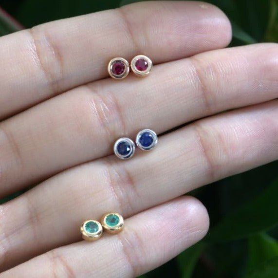 Bezel Set Sapphire Threaded Earring Earrings Estellacollection #product_description# 14k Birthstone Birthstone Earrings #tag4# #tag5# #tag6# #tag7# #tag8# #tag9# #tag10#