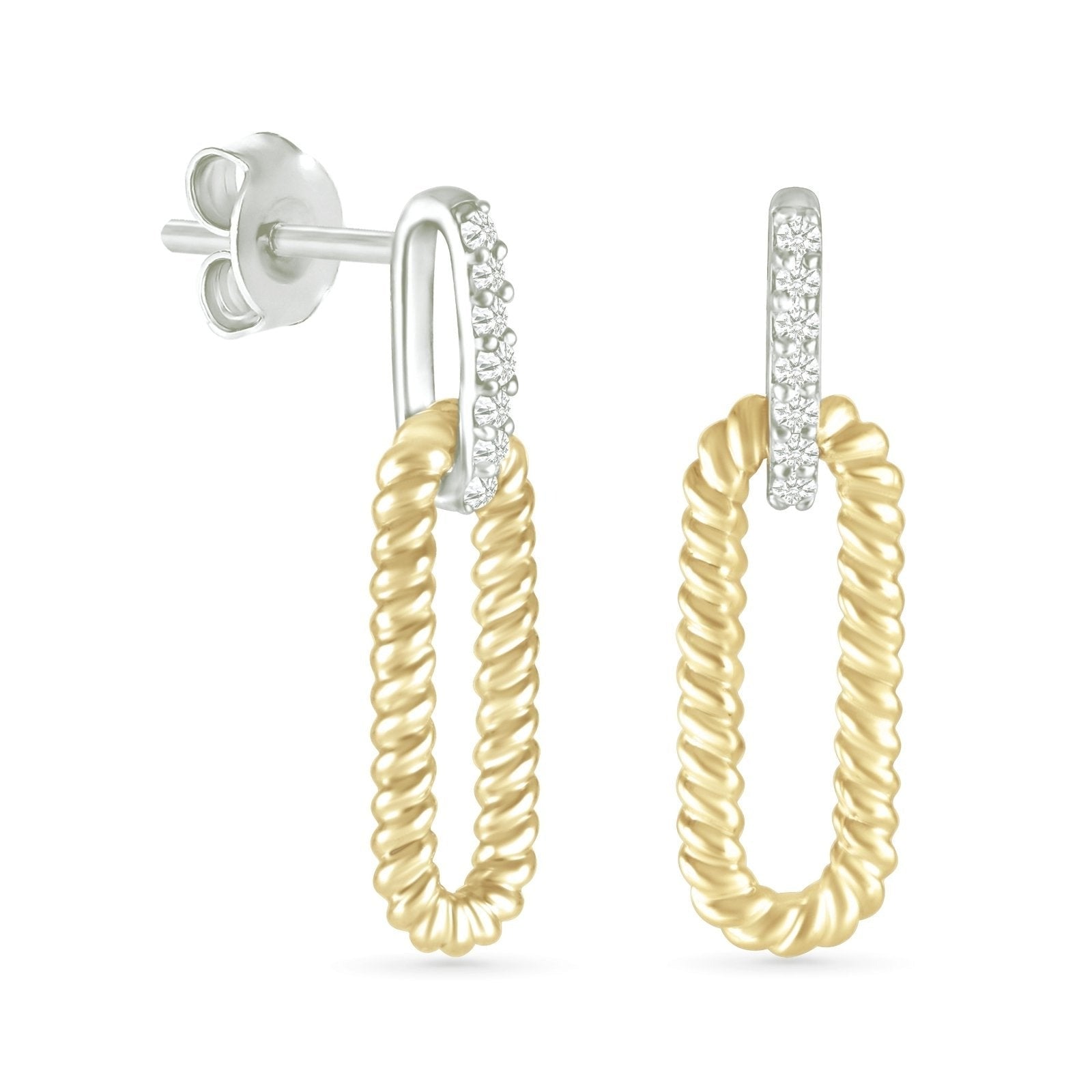 Dangling Cable Twisted Paperclip Stud Earrings Earrings Estellacollection #product_description# 32649 925 Diamond Made to Order #tag4# #tag5# #tag6# #tag7# #tag8# #tag9# #tag10#