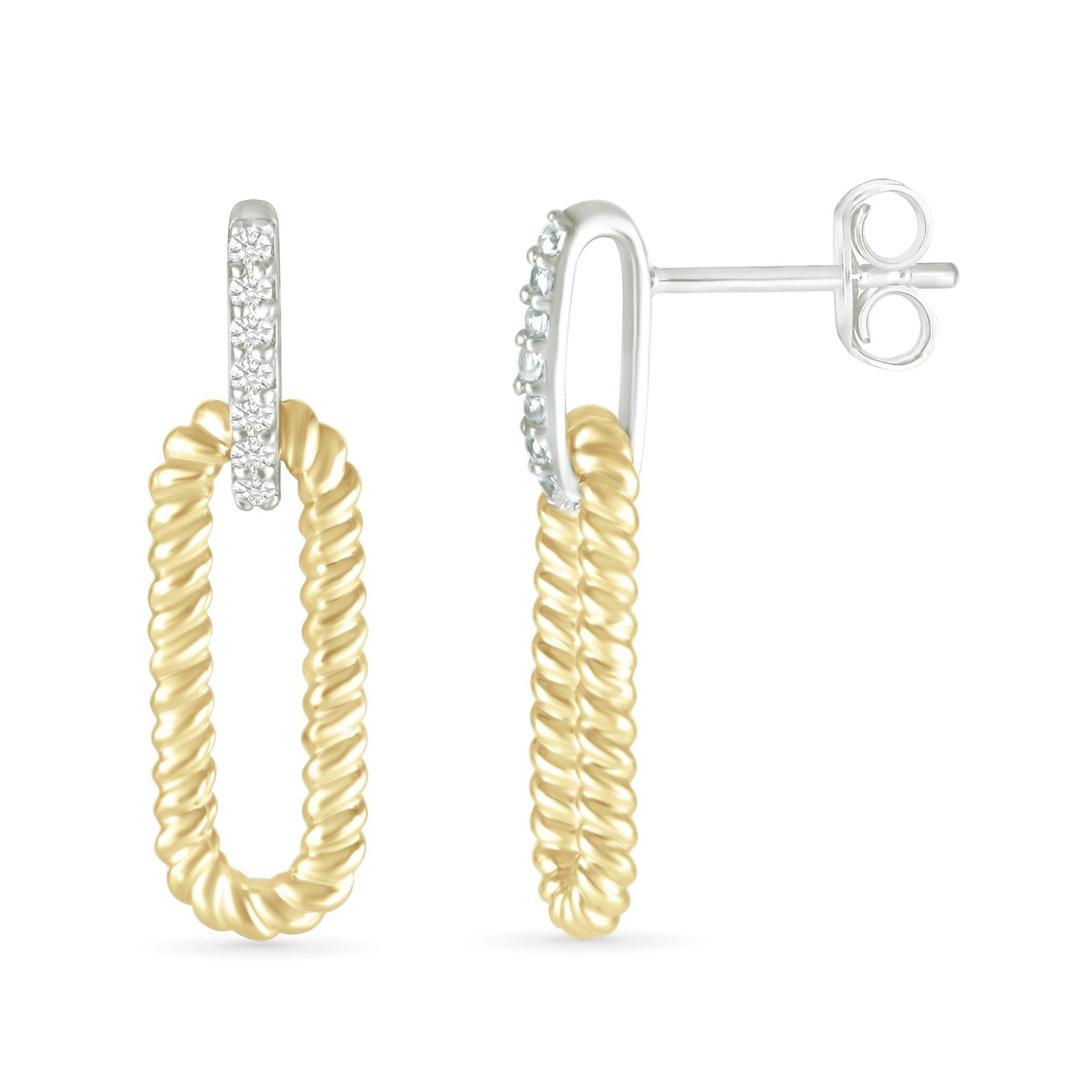 Dangling Cable Twisted Paperclip Stud Earrings Earrings Estellacollection #product_description# 32649 925 Diamond Made to Order #tag4# #tag5# #tag6# #tag7# #tag8# #tag9# #tag10#