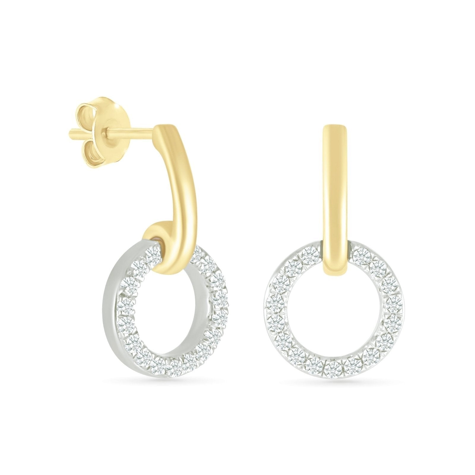 Dangling Diamond Eternity Circle Stud Earrings Earrings Estellacollection 32647 925 Diamond Made to Order