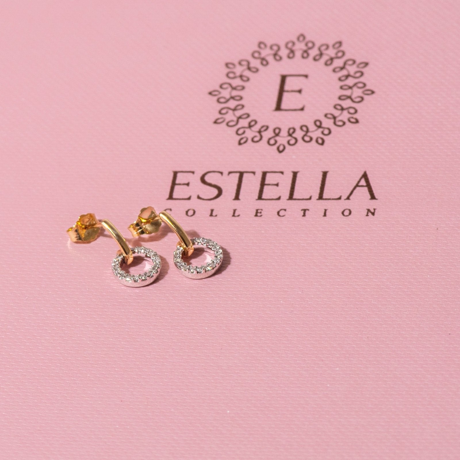 Dangling Diamond Eternity Circle Stud Earrings Earrings Estellacollection 32647 925 Diamond Made to Order