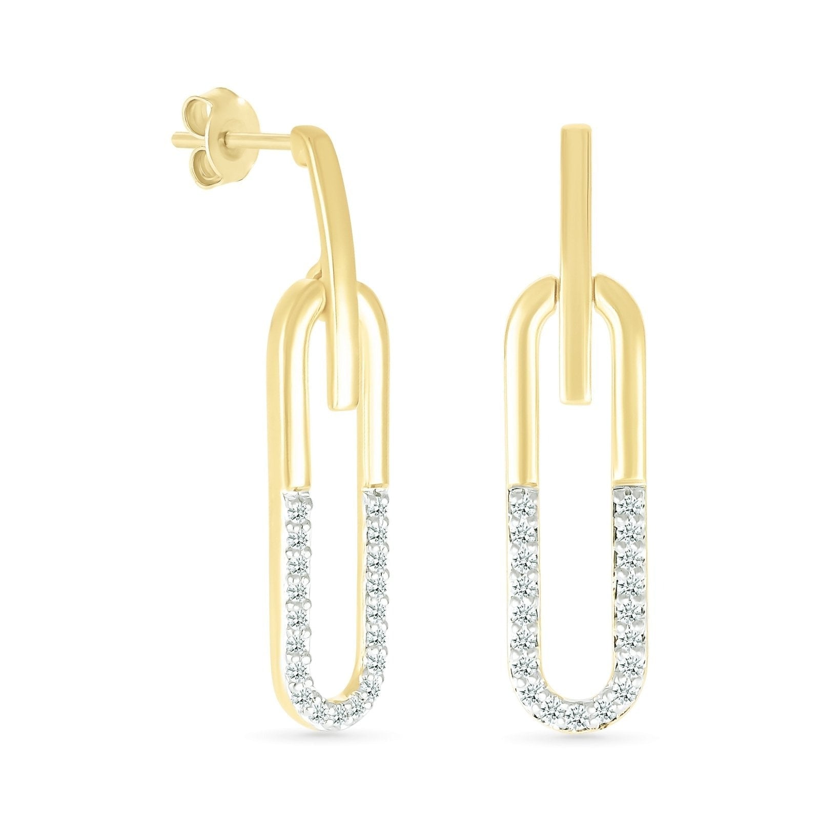 Dangling Paperclip Diamond Stud Earrings Earrings Estellacollection #product_description# 32665 Diamond Made to Order New Arrivals #tag4# #tag5# #tag6# #tag7# #tag8# #tag9# #tag10#
