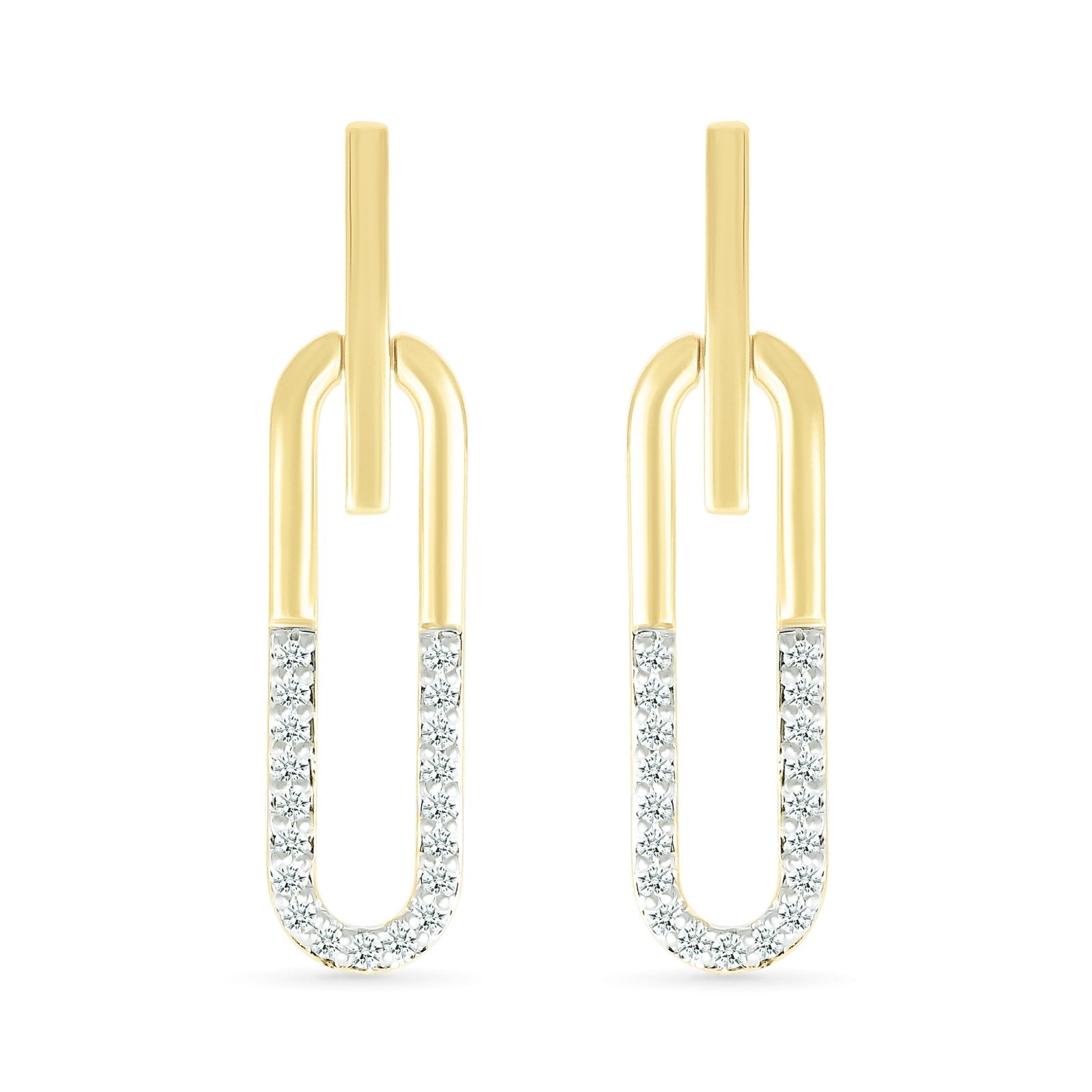 Dangling Paperclip Diamond Stud Earrings Earrings Estellacollection #product_description# 32665 Diamond Made to Order New Arrivals #tag4# #tag5# #tag6# #tag7# #tag8# #tag9# #tag10#