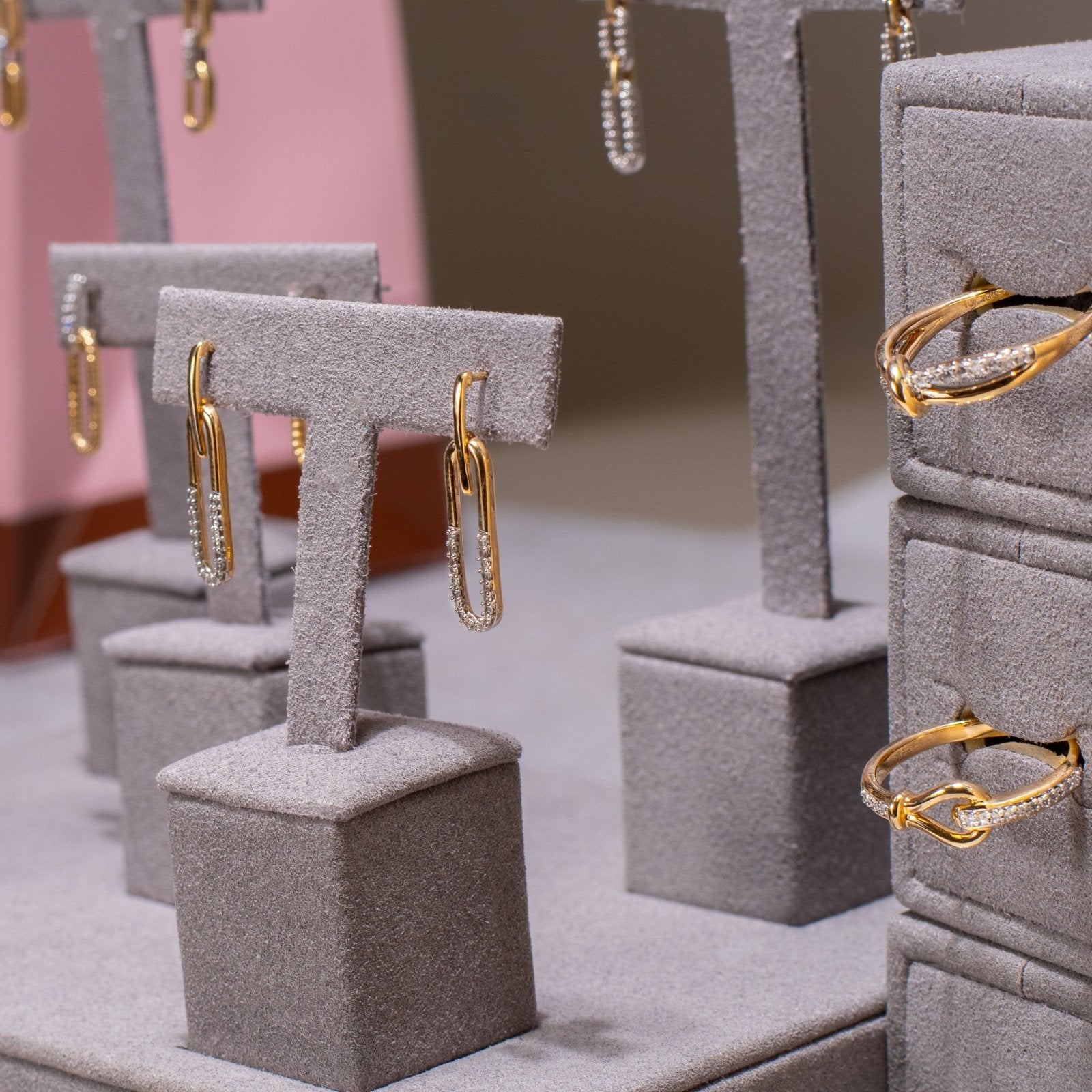 Dangling Paperclip Diamond Stud Earrings Earrings Estellacollection #product_description# 32665 Diamond Made to Order New Arrivals #tag4# #tag5# #tag6# #tag7# #tag8# #tag9# #tag10#