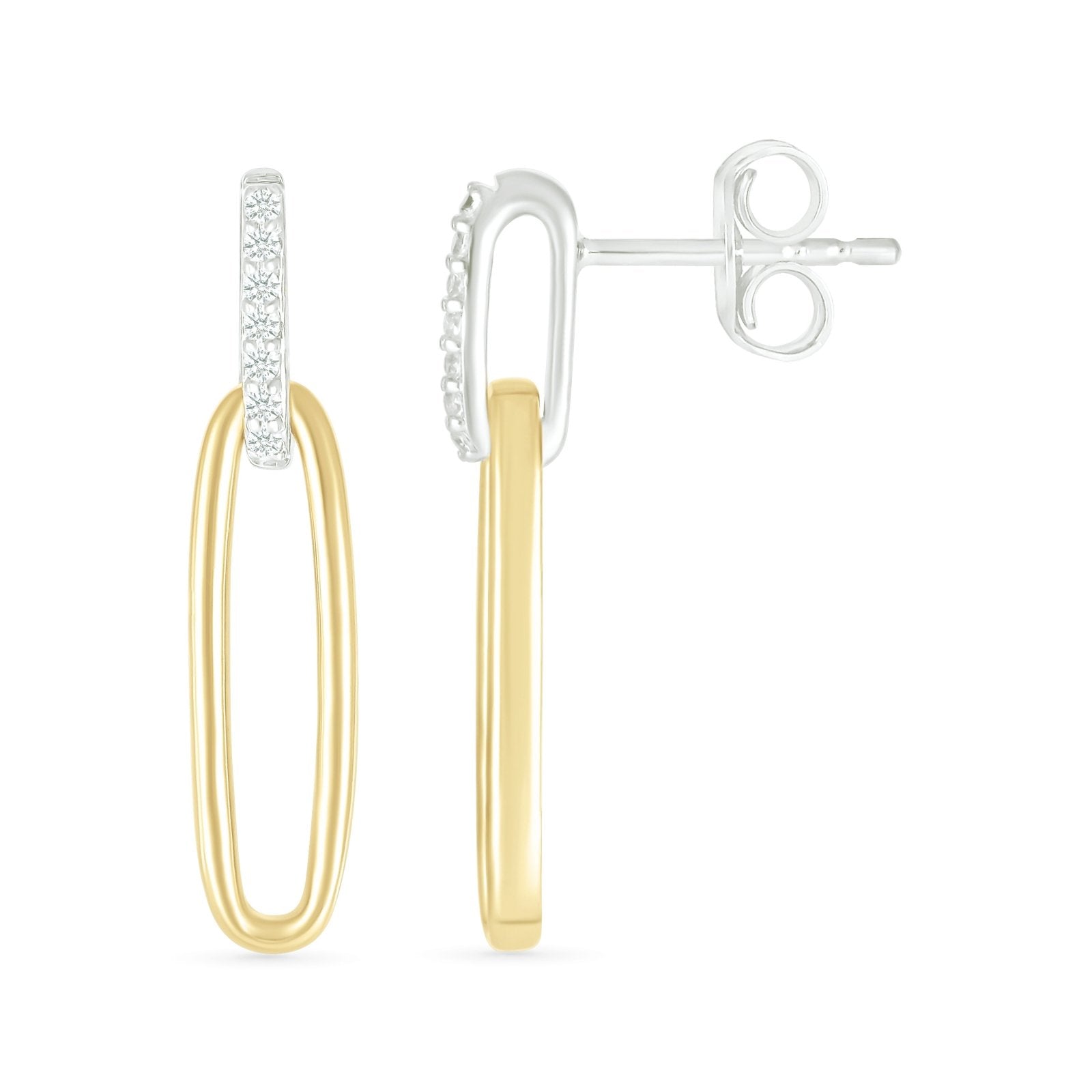 Dangling Paperclip Stud Earrings Earrings Estellacollection #product_description# 32648 925 Diamond Made to Order #tag4# #tag5# #tag6# #tag7# #tag8# #tag9# #tag10#