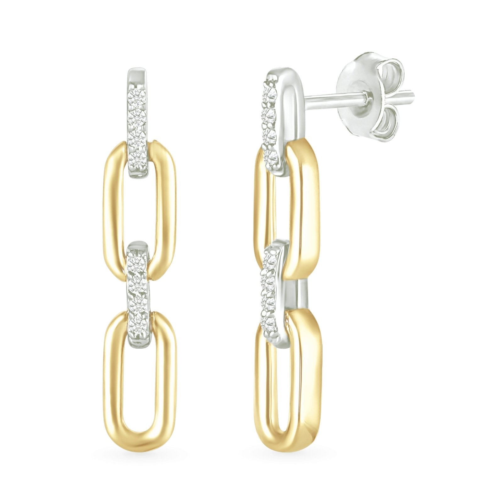 Double Dangle Paperclip Stud Earrings Earrings Estellacollection #product_description# 32650 925 Dangle Earrings Diamond #tag4# #tag5# #tag6# #tag7# #tag8# #tag9# #tag10#