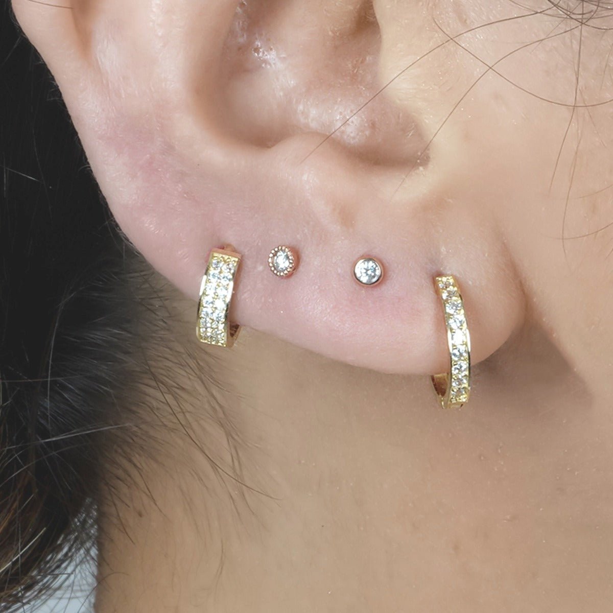 Double Row PavÃ© Huggie Earring Earrings Estellacollection #product_description# cartilage hoop Colorless Gemstone Cubic Zirconia #tag4# #tag5# #tag6# #tag7# #tag8# #tag9# #tag10#