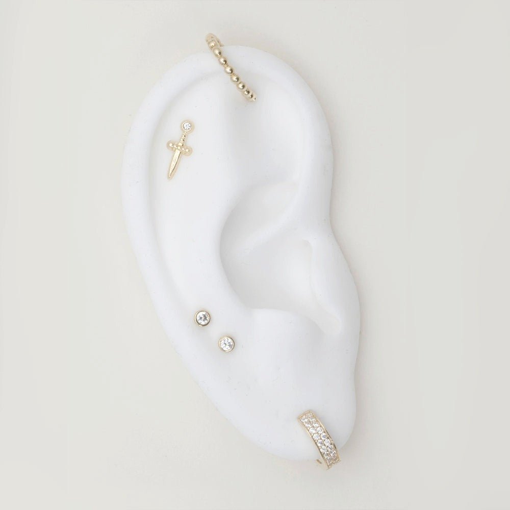 Double Row PavÃ© Huggie Earring Earrings Estellacollection #product_description# cartilage hoop Colorless Gemstone Cubic Zirconia #tag4# #tag5# #tag6# #tag7# #tag8# #tag9# #tag10#