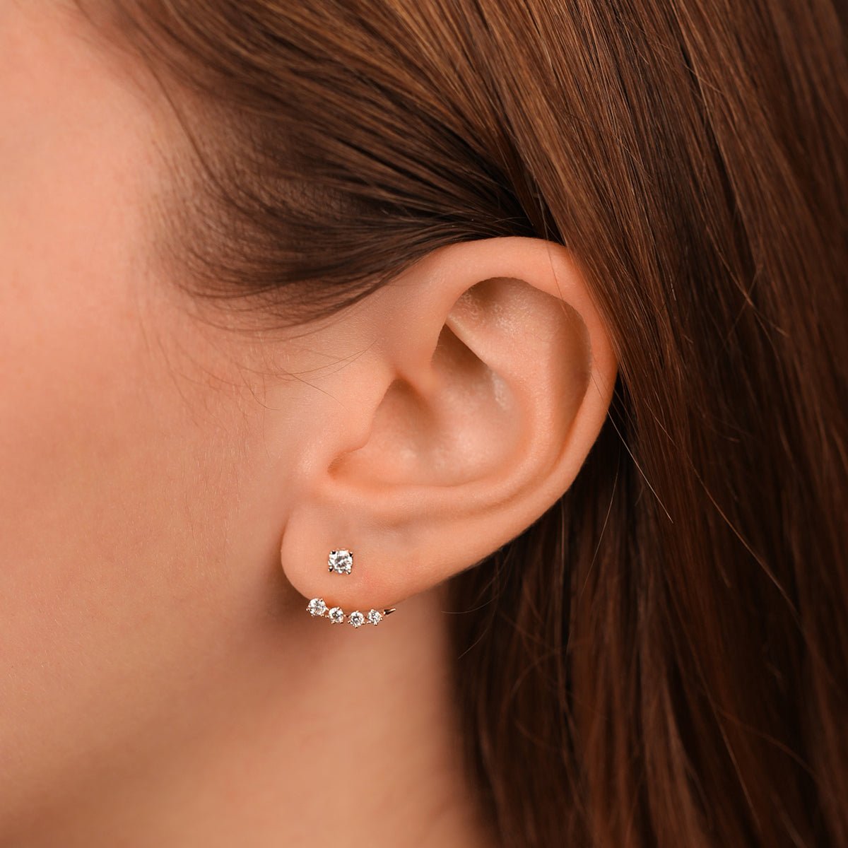 Double Stacked Diamond Studs and Pink Tourmaline Ear Jackets Earrings Estellacollection #product_description# 14k Birthstone Dangle Earrings #tag4# #tag5# #tag6# #tag7# #tag8# #tag9# #tag10#