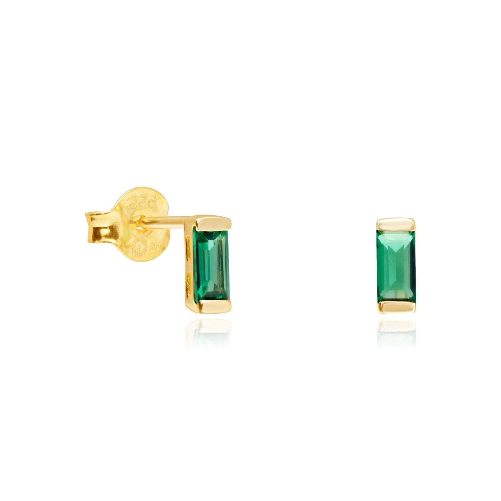 Emerald Baguette Stud Earrings Earrings Estellacollection #product_description# 14k Birthstone Earrings #tag4# #tag5# #tag6# #tag7# #tag8# #tag9# #tag10#