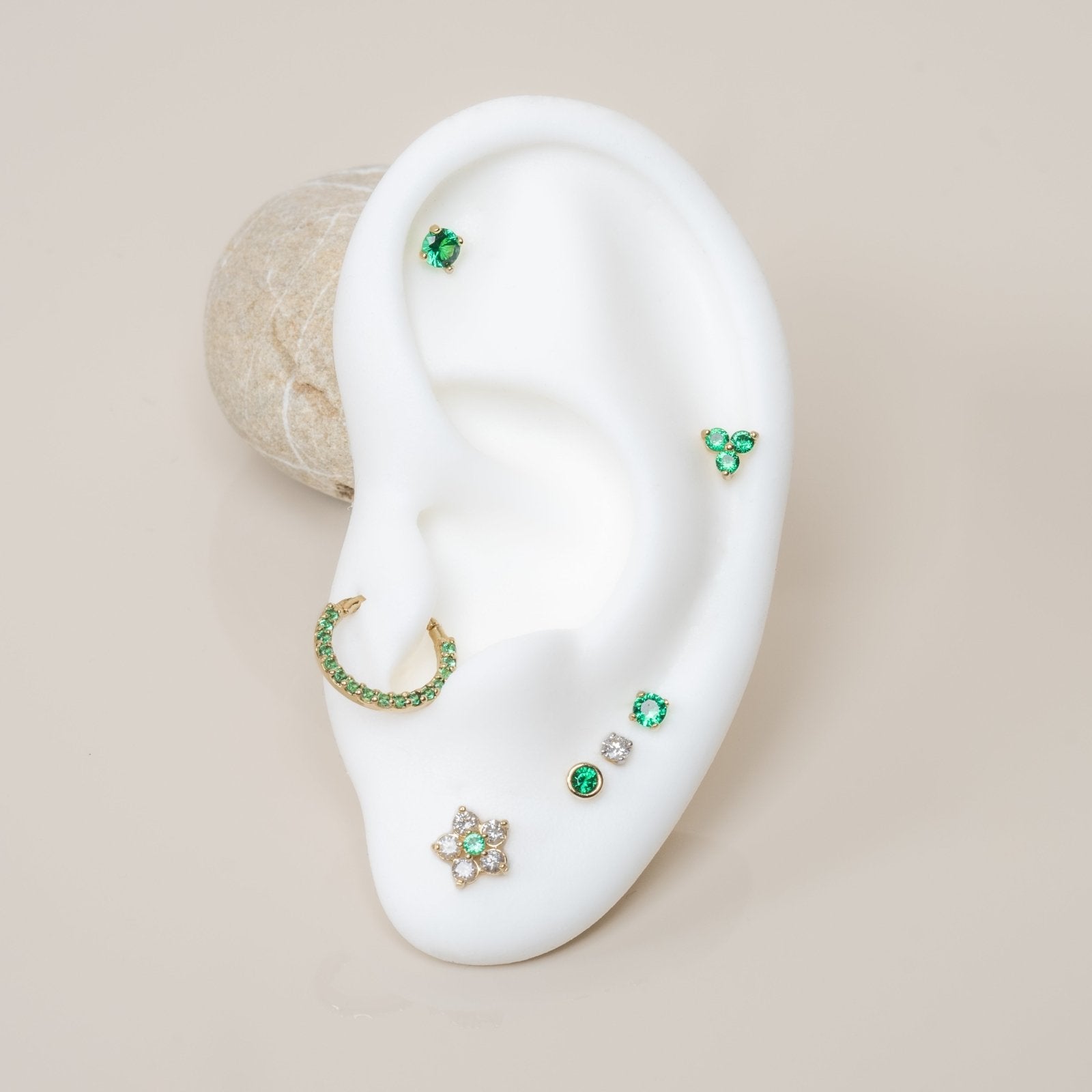 Emerald Flat Back Stud Earrings Estellacollection #product_description# 18092 14k Birthstone Cartilage Earring #tag4# #tag5# #tag6# #tag7# #tag8# #tag9# #tag10# 2.5mm 5MM