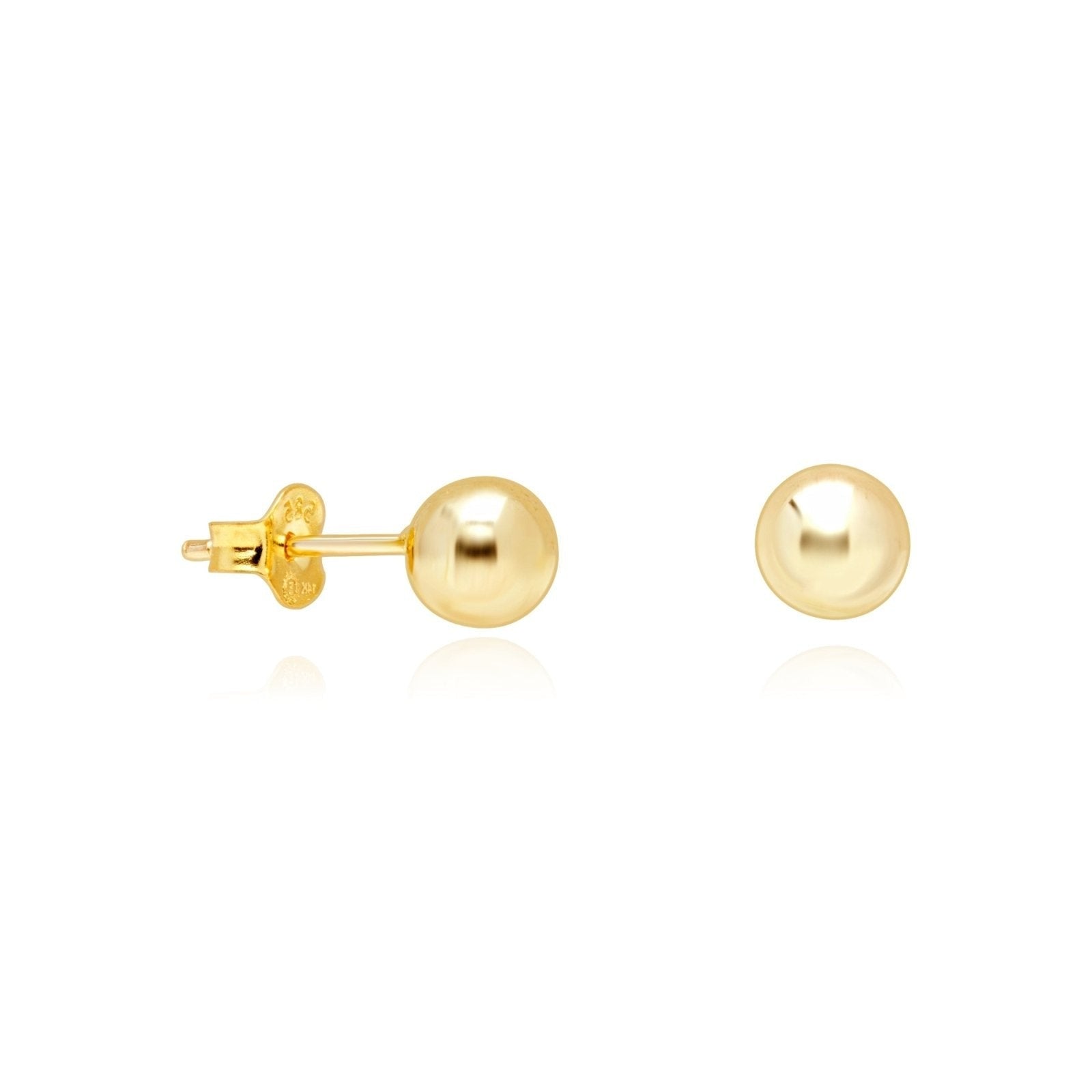 Yellow Gold Ball Screw Back Stud