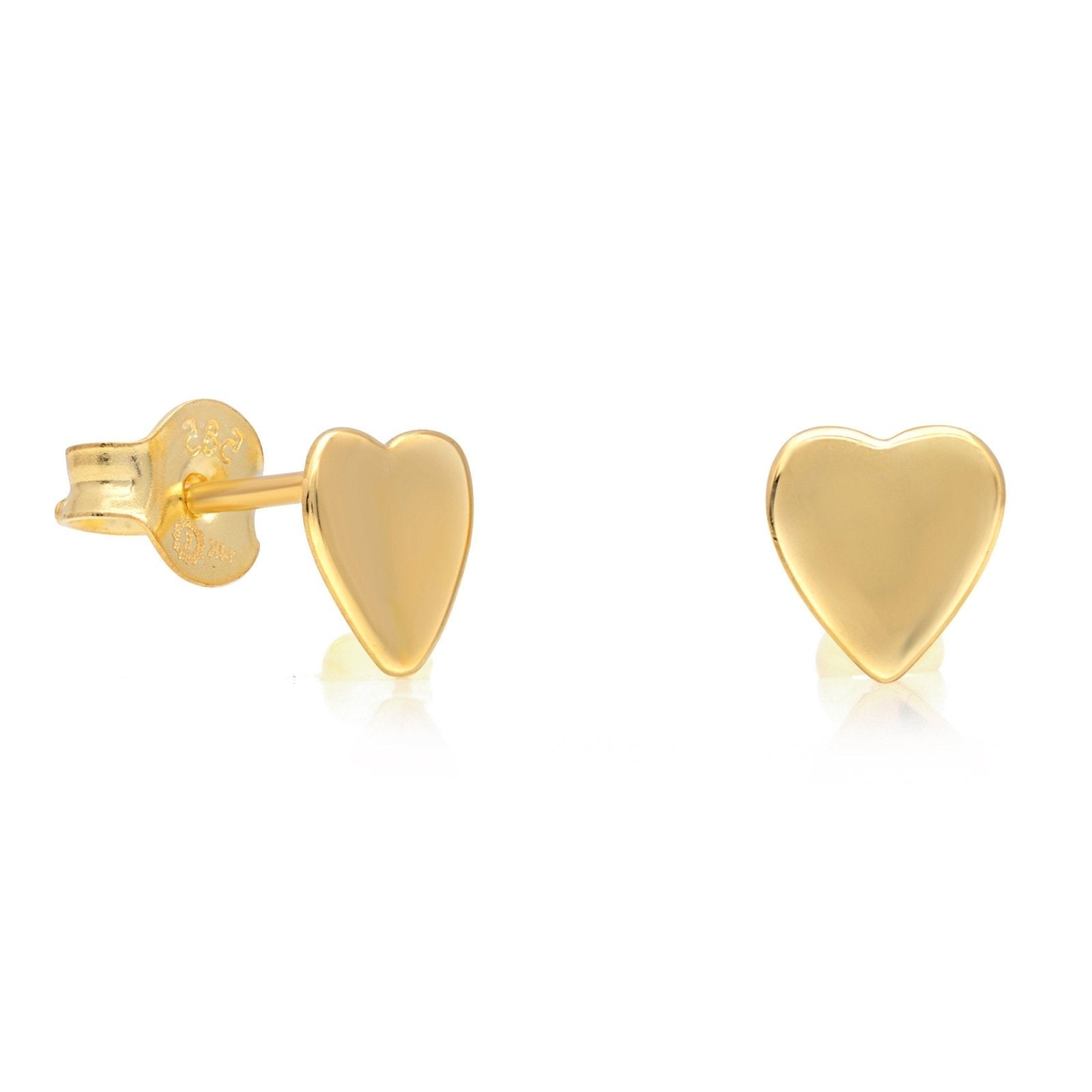 Yellow Gold Large Heart Studs