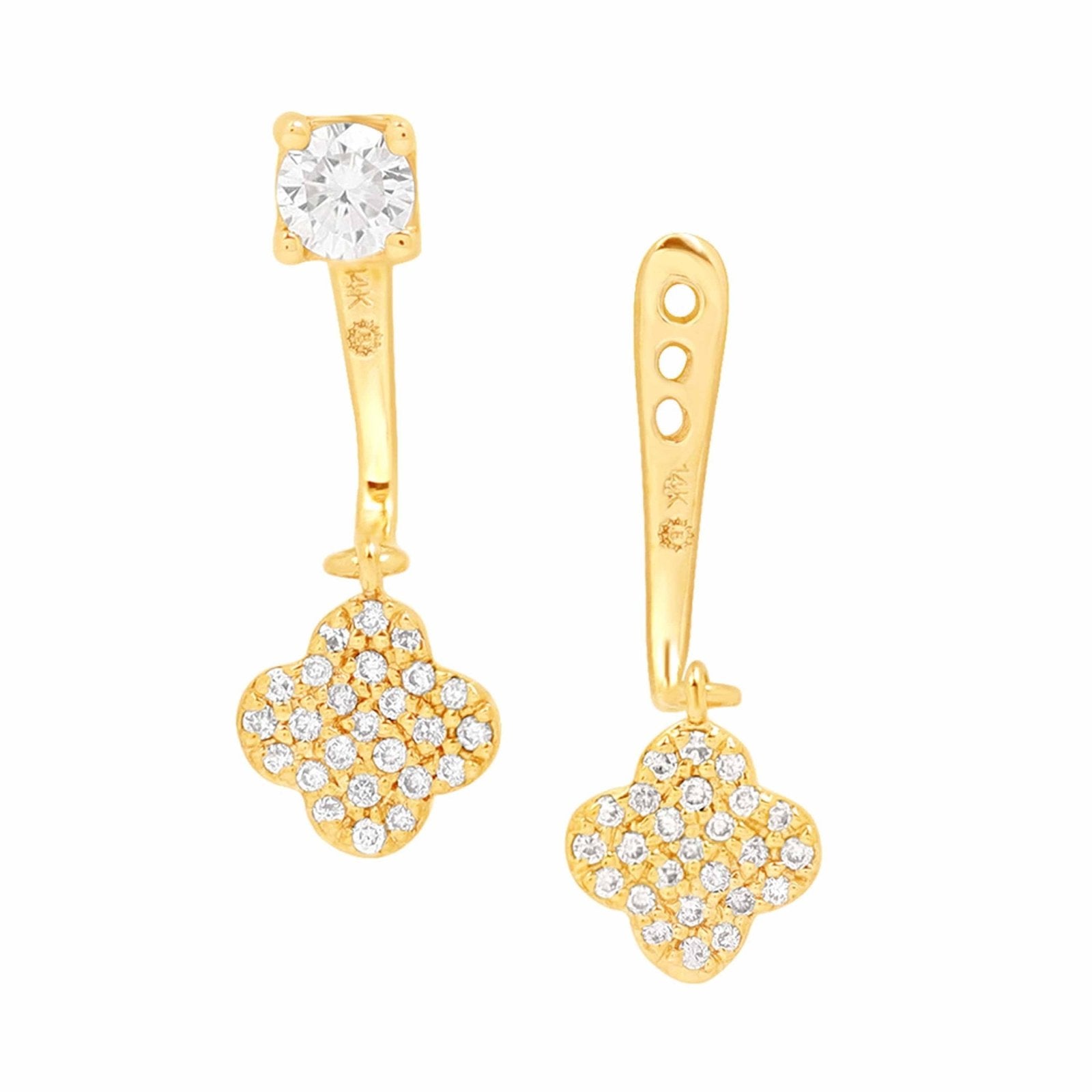 PavÃ© Diamond Clover Ear Jackets & Studs Earrings Estellacollection #product_description# 17578 14k April Birthstone Birthstone #tag4# #tag5# #tag6# #tag7# #tag8# #tag9# #tag10#