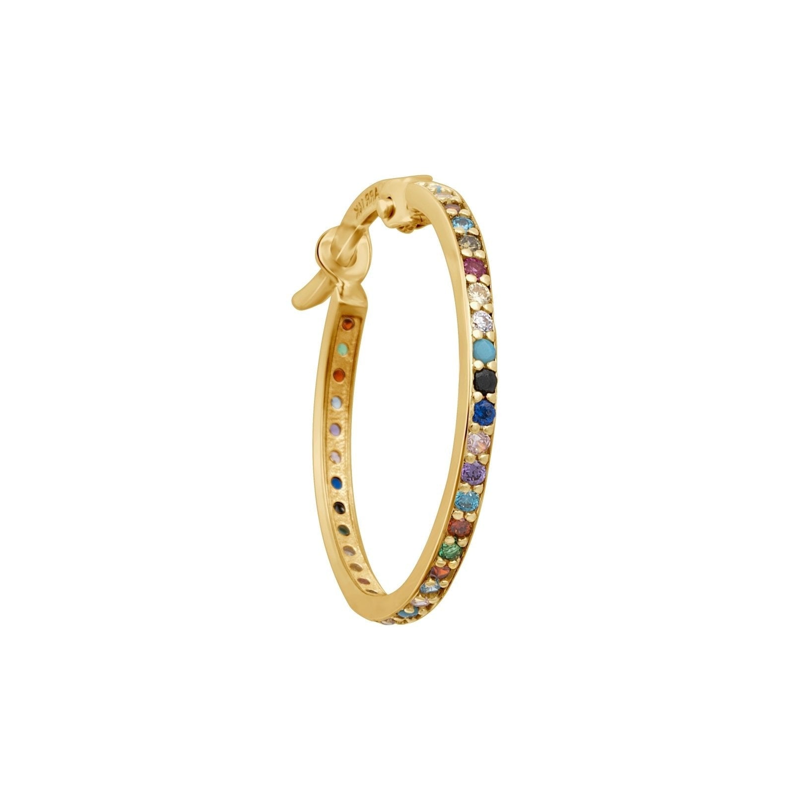 Rainbow PavÃ© Studded Hoop Earring Earrings Estellacollection #product_description# 18514 14k cartilage hoop Earrings #tag4# #tag5# #tag6# #tag7# #tag8# #tag9# #tag10# 10MM
