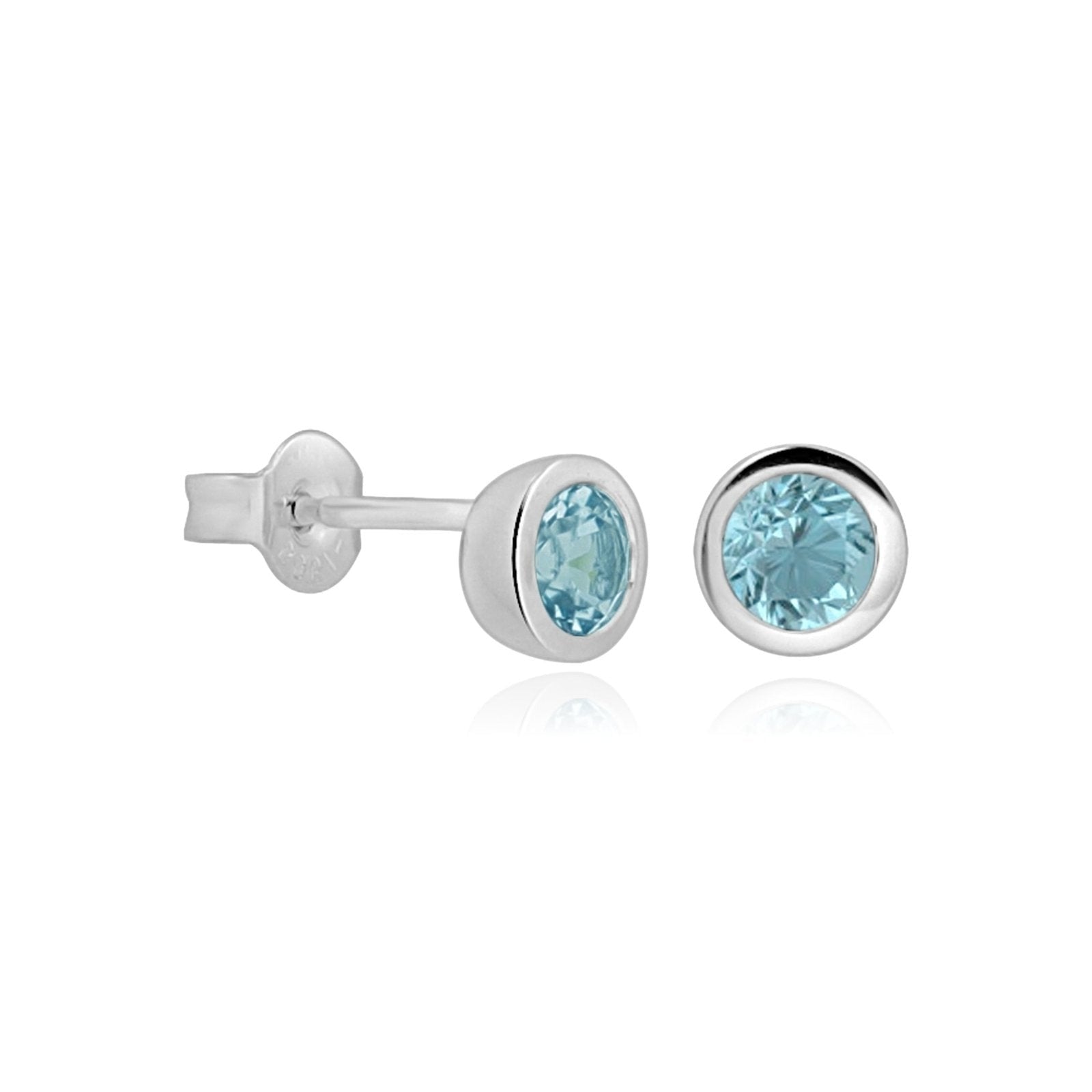 Round Blue Topaz Stud Earrings Bezel Earrings Estellacollection #product_description# 14k Birthstone Blue Gemstone #tag4# #tag5# #tag6# #tag7# #tag8# #tag9# #tag10#