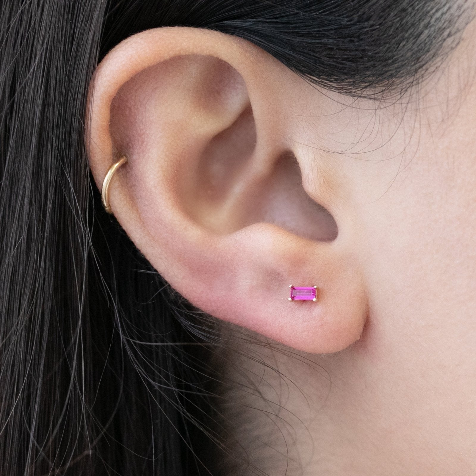 Ruby Baguette Flat Back Stud Earrings Estellacollection #product_description# 18464 14k Birthstone Cartilage Earring #tag4# #tag5# #tag6# #tag7# #tag8# #tag9# #tag10# 5MM
