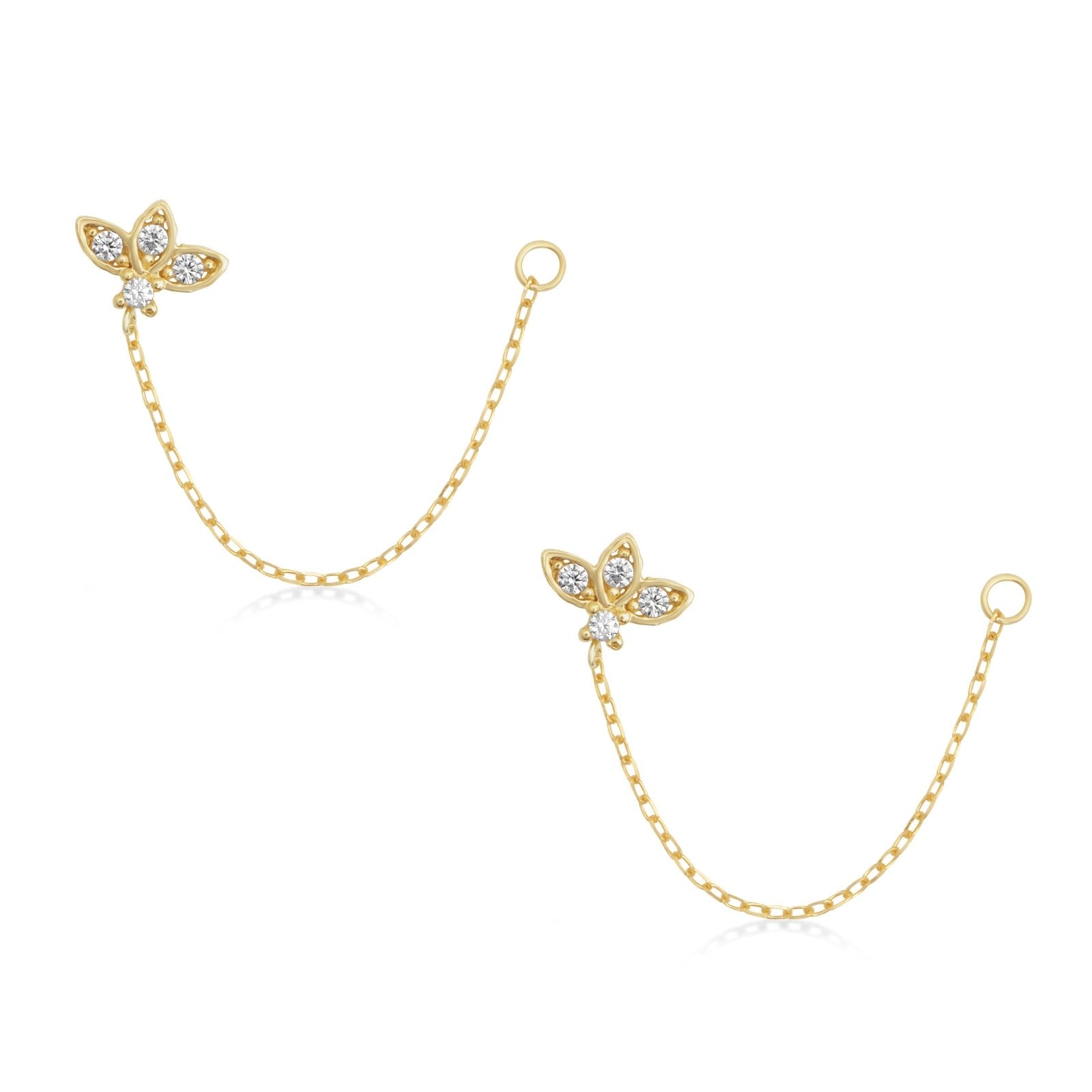 Studded Lotus Chain Earring Earrings Estellacollection #product_description# 14k Chain Earrings Dangle Earrings #tag4# #tag5# #tag6# #tag7# #tag8# #tag9# #tag10#