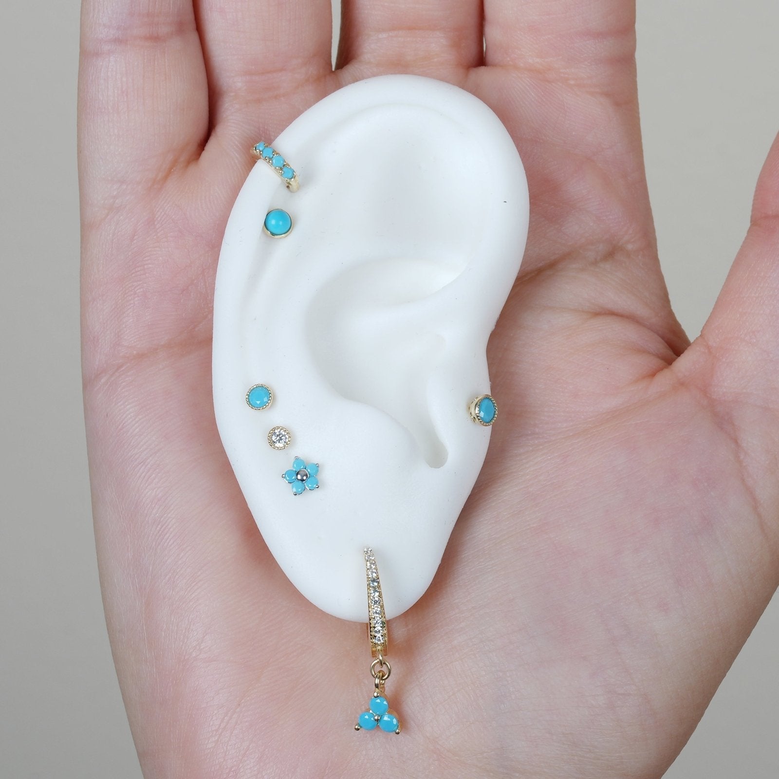 Turquoise PavÃ© Studded Huggie Earring Earrings Estellacollection #product_description# 14k Birthstone Blue Gemstone #tag4# #tag5# #tag6# #tag7# #tag8# #tag9# #tag10#