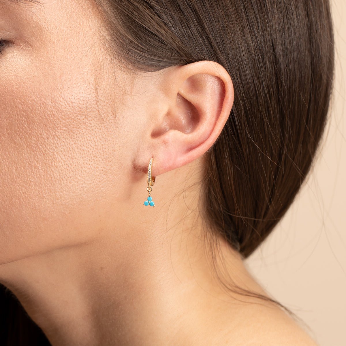 Turquoise Trinity Cluster Drop Hoops Earrings Estellacollection #product_description# 14k Birthstone Dangle Earrings #tag4# #tag5# #tag6# #tag7# #tag8# #tag9# #tag10#