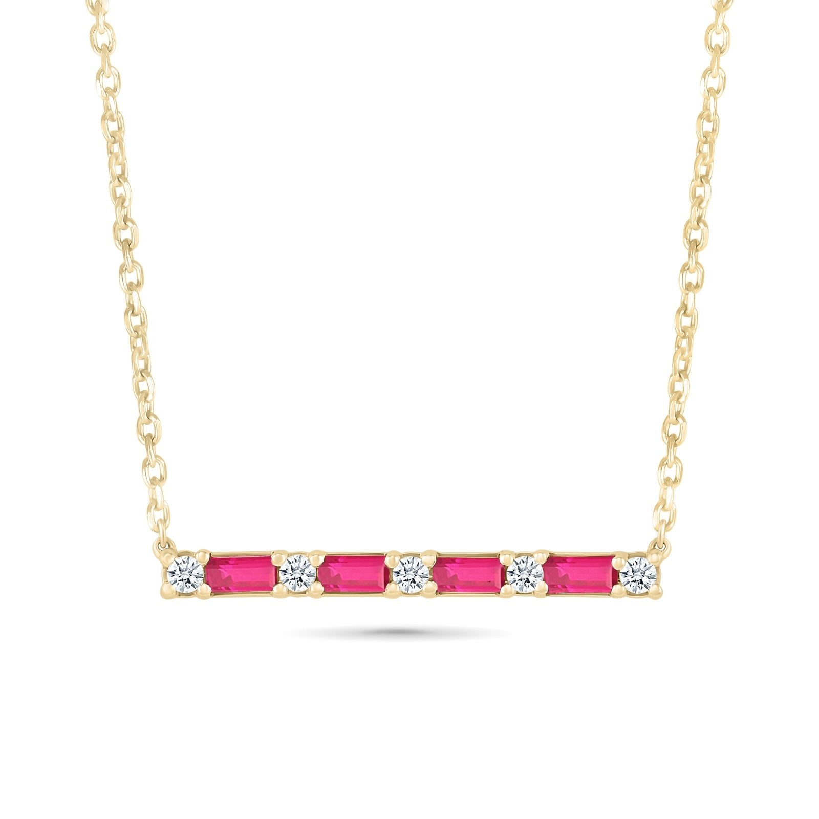 Alternating Emerald Cut Ruby and Round White Sapphire Bar Necklace Necklaces Estellacollection #product_description# 32691 Layering Necklace Made to Order Ruby #tag4# #tag5# #tag6# #tag7# #tag8# #tag9# #tag10#