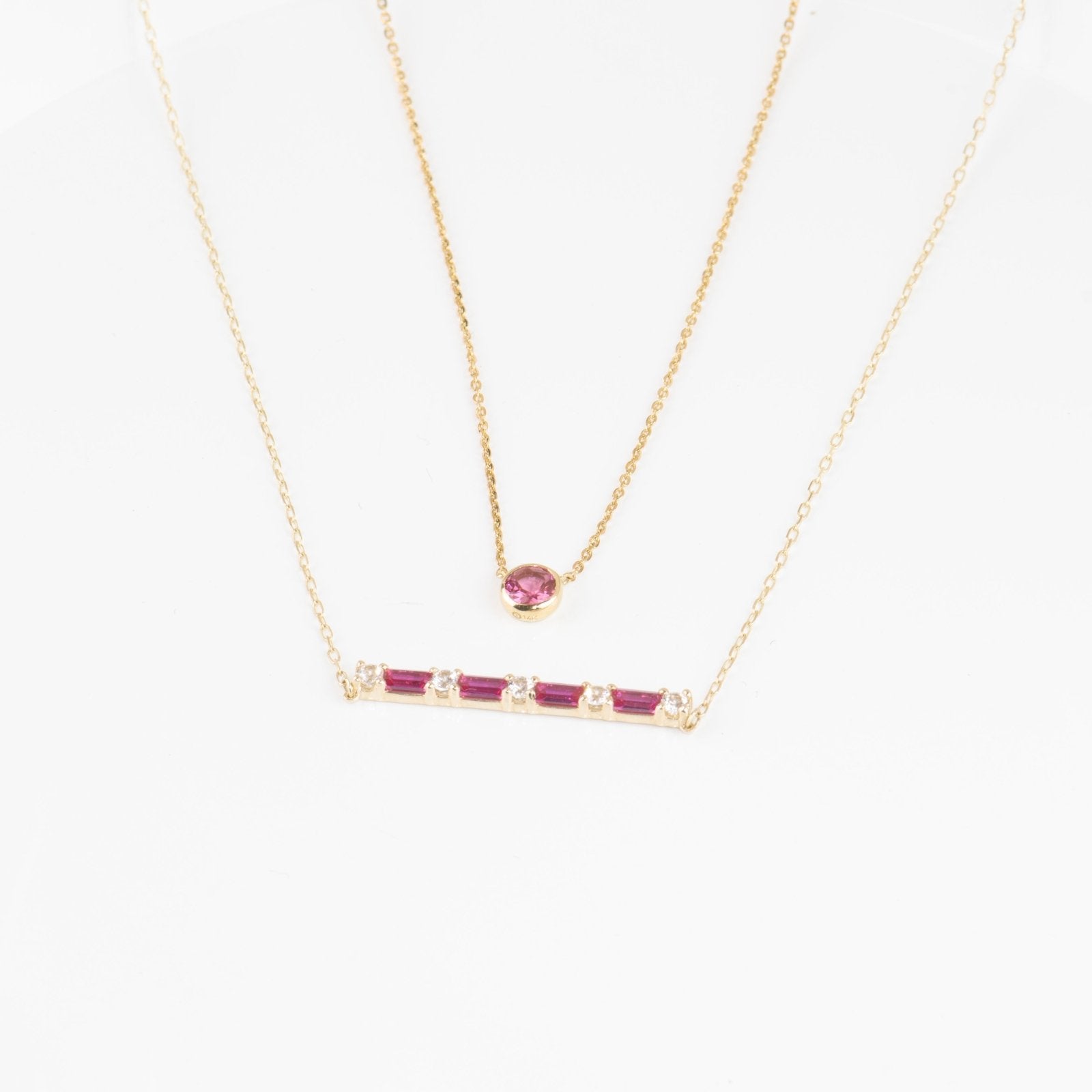 Alternating Emerald Cut Ruby and Round White Sapphire Bar Necklace Necklaces Estellacollection #product_description# 32691 Layering Necklace Made to Order Ruby #tag4# #tag5# #tag6# #tag7# #tag8# #tag9# #tag10#