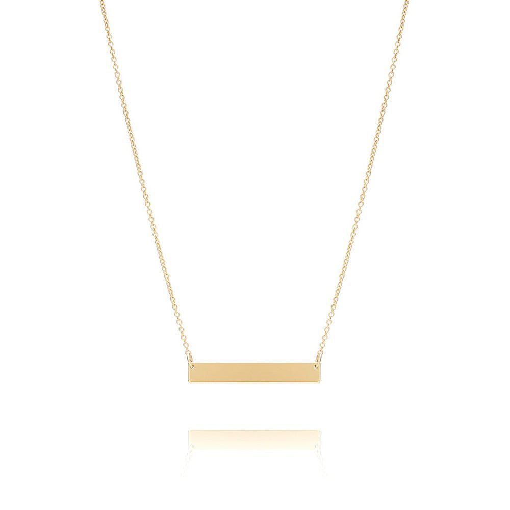 Bar Monogram Nameplate Necklace in Solid Gold Necklaces Estellacollection #product_description# 17667 14k Make Collection Personalized Jewelry #tag4# #tag5# #tag6# #tag7# #tag8# #tag9# #tag10#