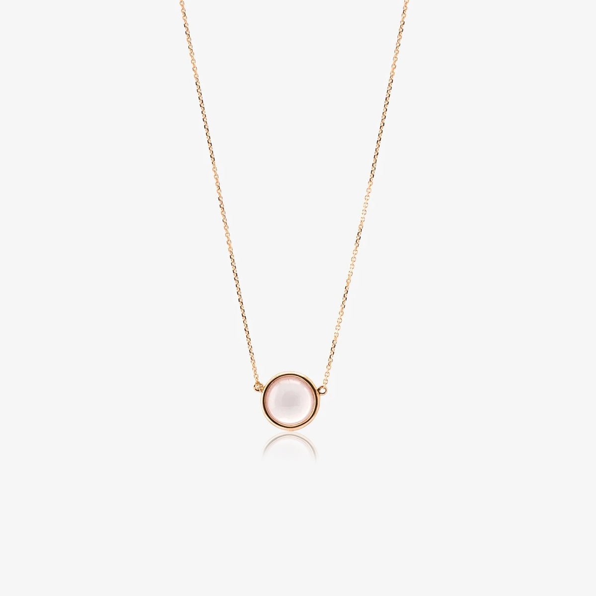 Bezel Set Rose Quartz Station Necklace in Solid 14k Rose Gold Necklaces Estellacollection #product_description# 17182 14k Make Collection pendant chain #tag4# #tag5# #tag6# #tag7# #tag8# #tag9# #tag10#