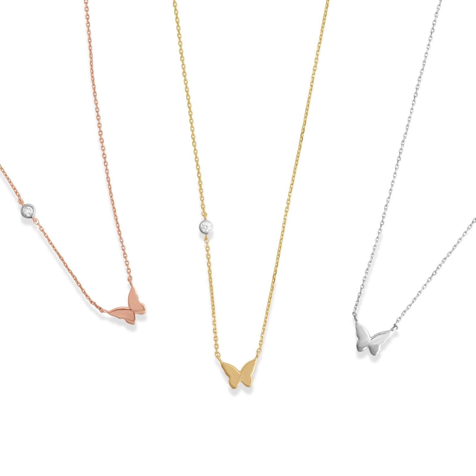 Bubble Butterfly and Diamond Station Necklace Necklaces Estellacollection #product_description# 18210 14k Colorless Gemstone Diamond #tag4# #tag5# #tag6# #tag7# #tag8# #tag9# #tag10#