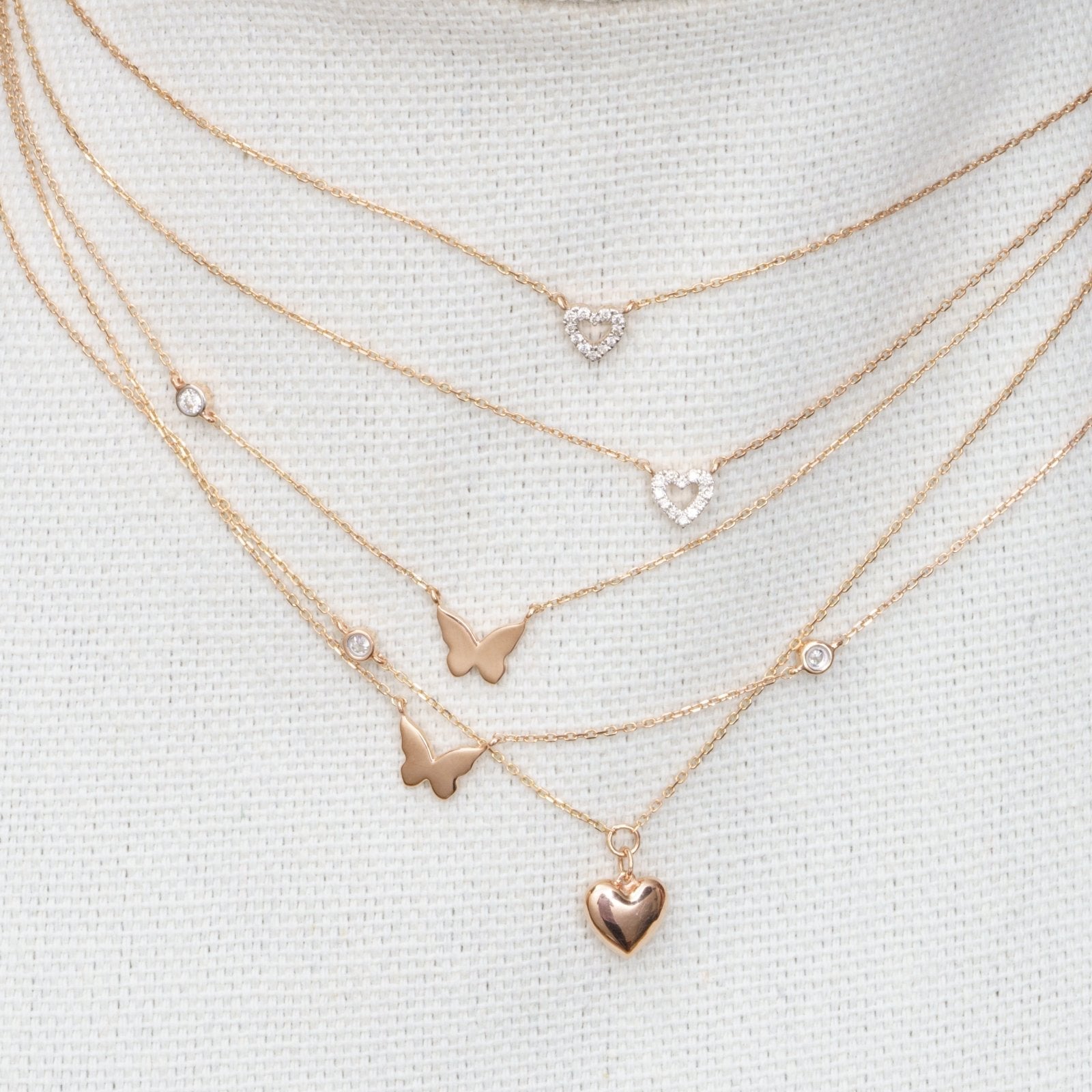 Bubble Heart and Diamond Station Necklace Necklaces Estellacollection #product_description# 18209 14k Colorless Gemstone Diamond #tag4# #tag5# #tag6# #tag7# #tag8# #tag9# #tag10#