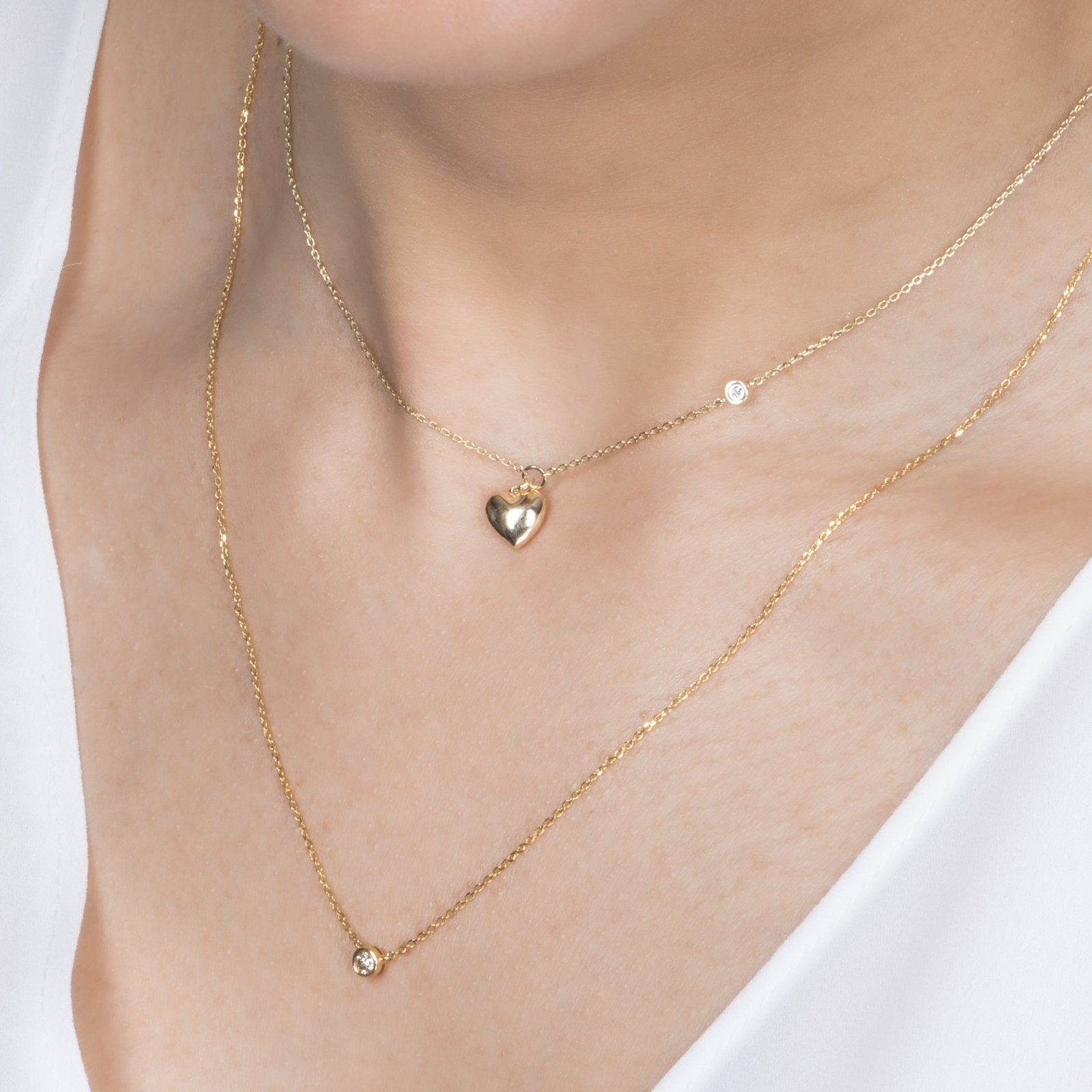 Bubble Heart and Diamond Station Necklace Necklaces Estellacollection #product_description# 18209 14k Colorless Gemstone Diamond #tag4# #tag5# #tag6# #tag7# #tag8# #tag9# #tag10#