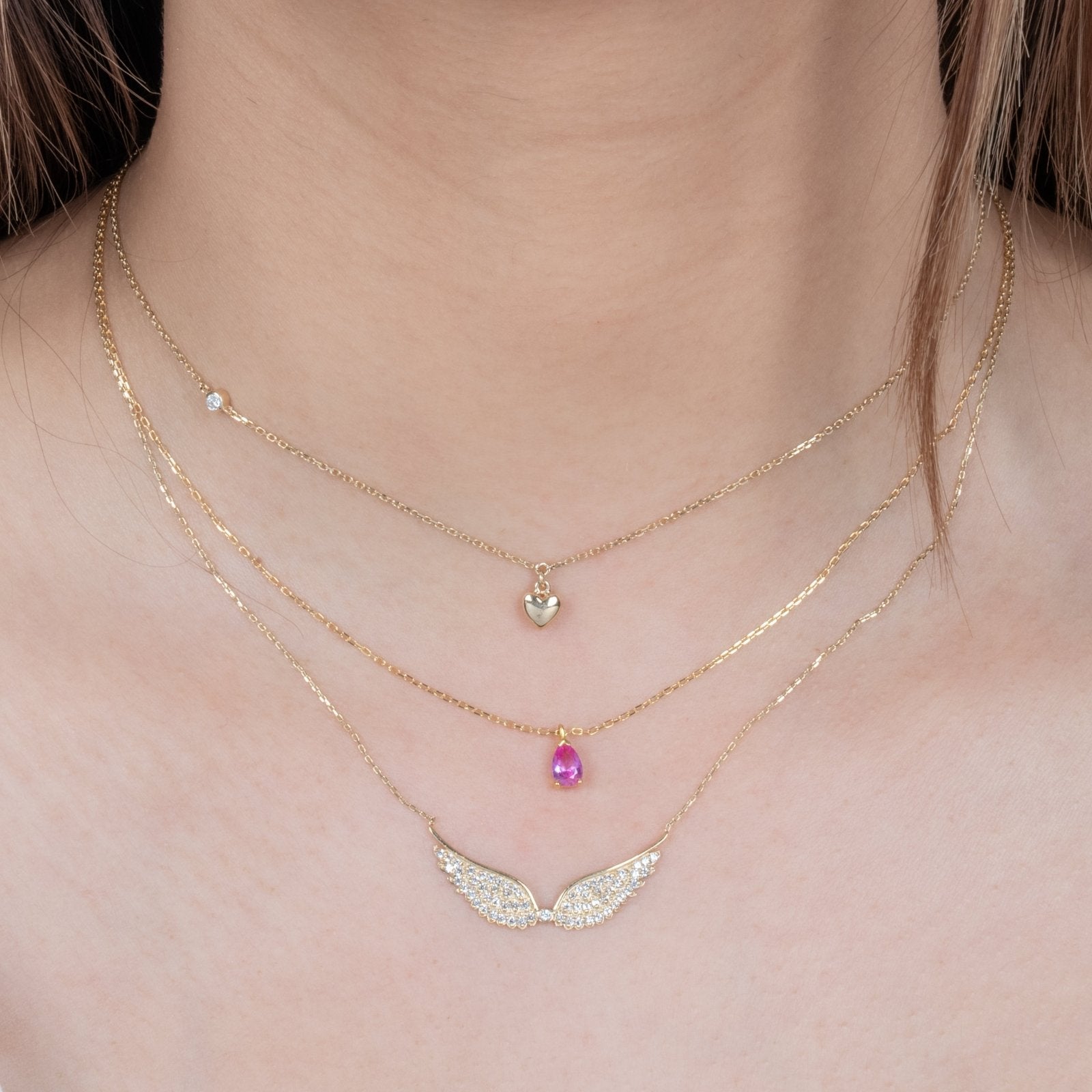 Bubble Heart and Diamond Station Necklace Necklaces Estellacollection #product_description# 18209 14k Colorless Gemstone Diamond #tag4# #tag5# #tag6# #tag7# #tag8# #tag9# #tag10#