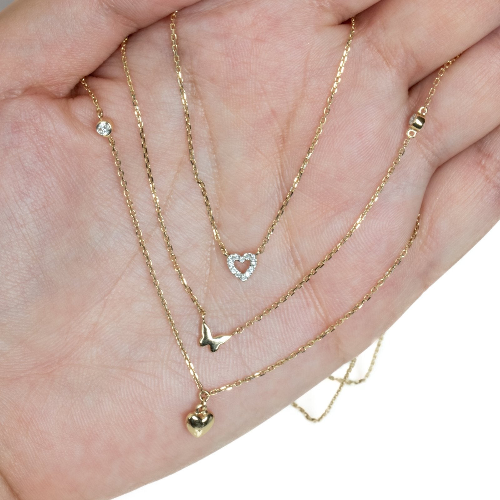 Bubble Heart and Diamond Station Necklace Necklaces Estellacollection #product_description# 18209 14k Colorless Gemstone Diamond #tag4# #tag5# #tag6# #tag7# #tag8# #tag9# #tag10#