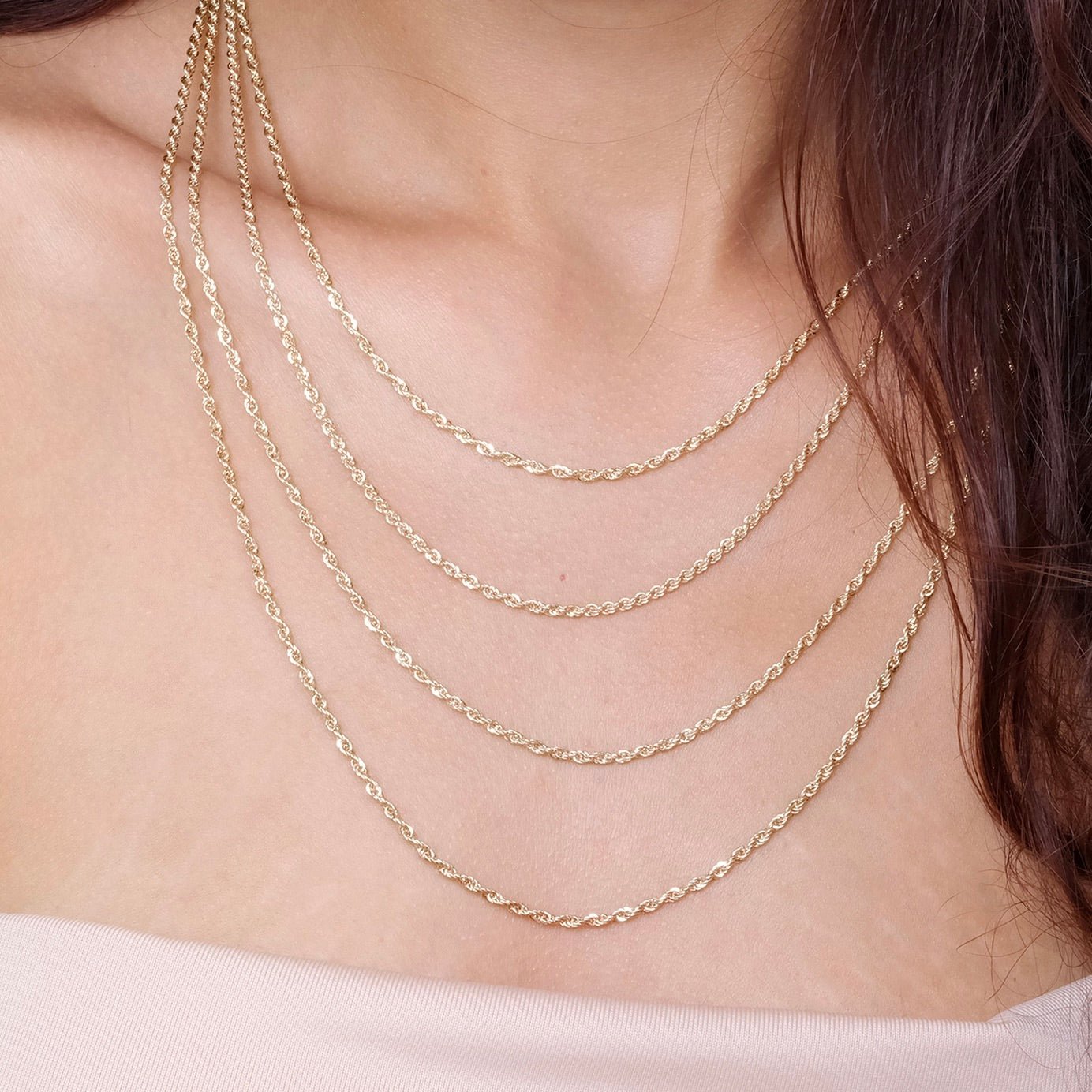 Classic Rope Chain Necklace in Solid 10k Gold Necklaces Estellacollection #product_description# 17845 10k 14k Layering Necklace #tag4# #tag5# #tag6# #tag7# #tag8# #tag9# #tag10# 16" Length