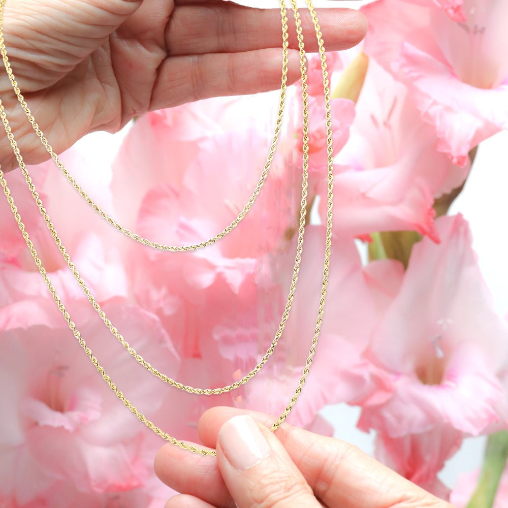 Classic Rope Chain Necklace in Solid 10k Gold Necklaces Estellacollection #product_description# 17845 10k 14k Layering Necklace #tag4# #tag5# #tag6# #tag7# #tag8# #tag9# #tag10# 16" Length